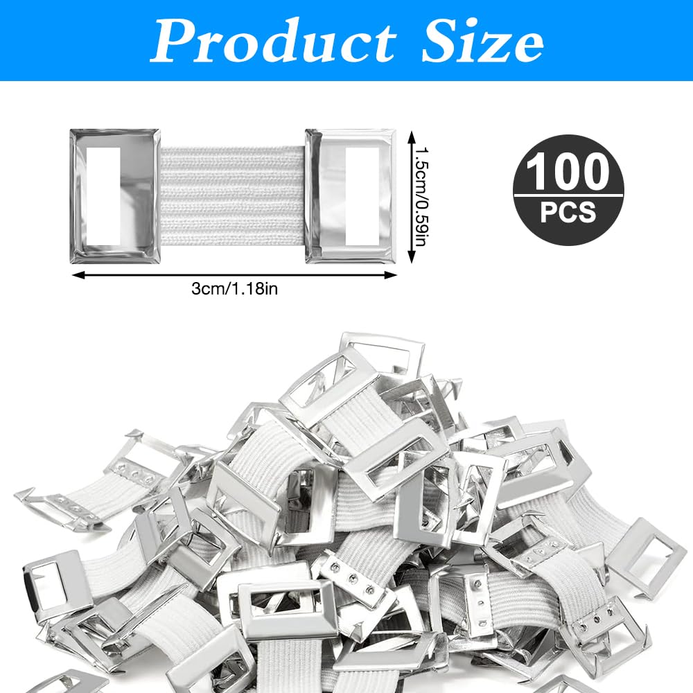 100 Pcs Elastic Bandage Clips - Replacement Fasteners for Gauze & Wraps - Secure Medical Bandages, First Aid Supplies & Sports Support - Ideal for Hospitals, Clinics & Home First Aid Kits