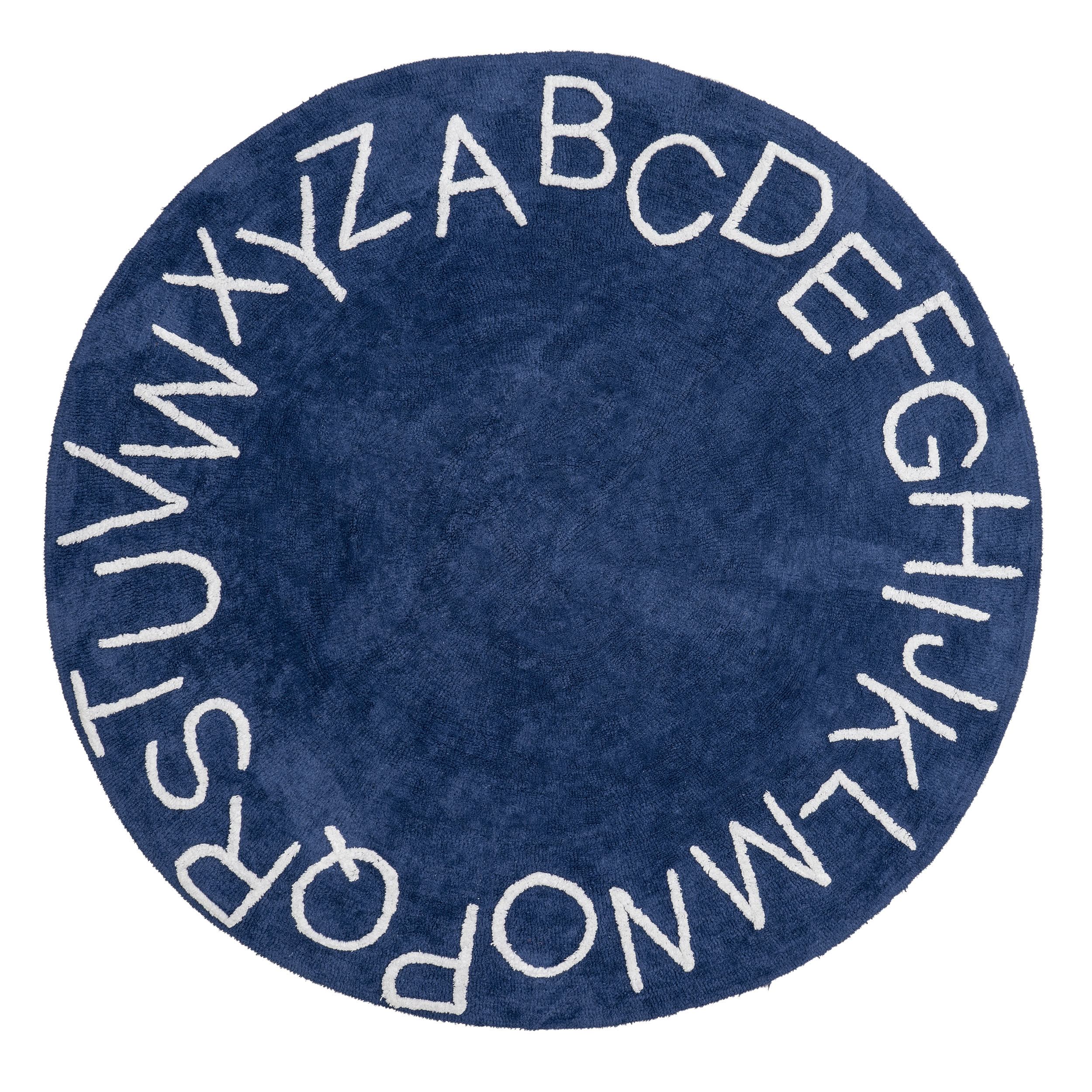 Alphabet Nursery Washable Rug - Soft Non-Slip Kids Play Mat for Learning ABCs, Navy Blue - Perfect for Playrooms, Daycares & Toddler Bedrooms
