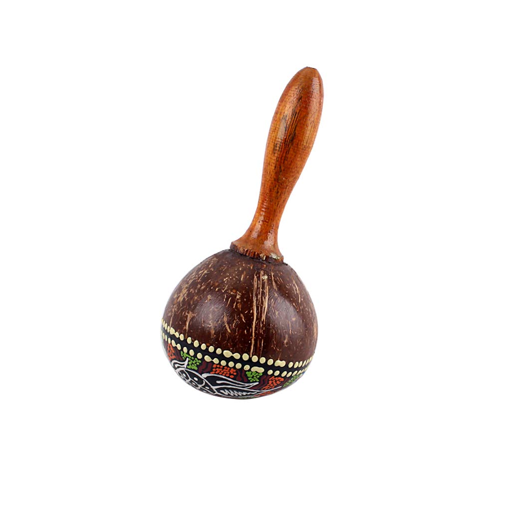 Premium Coconut Shell Sand Hammer Hand Rattle - Natural Percussion Instrument for Music Lovers, Kids & Therapists - Perfect for Rhythm Practice, Sound Therapy & Early Childhood Education