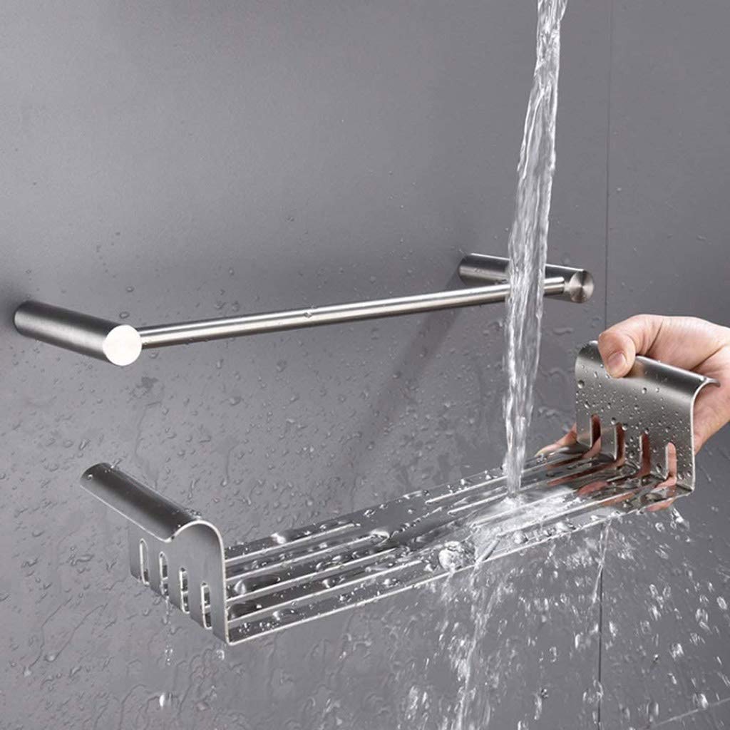 Stainless Steel Bathroom Organizer Wall Mounted - Removable & Washable Shower Shelf for Toiletries Storage | Perfect for Kitchen, Bathroom & Shower Organization