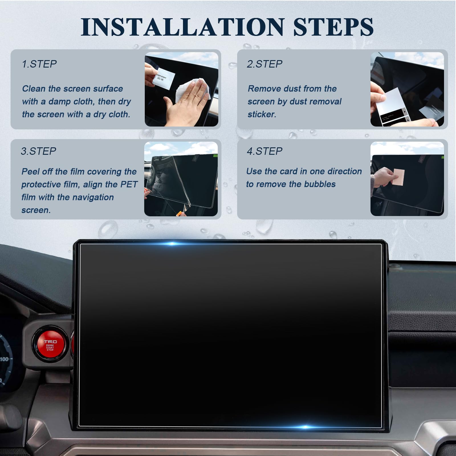 BIBIBO 2-Pack 14 Inch PET Nano Film Screen Protector for 2024-2025 Toyota Tacoma & Tacoma Limited - Anti-Glare, Anti-Scratch, Ultra Clear Display Protection | Perfect for Daily Driving, Off-Road Adventures & Touchscreen Safety