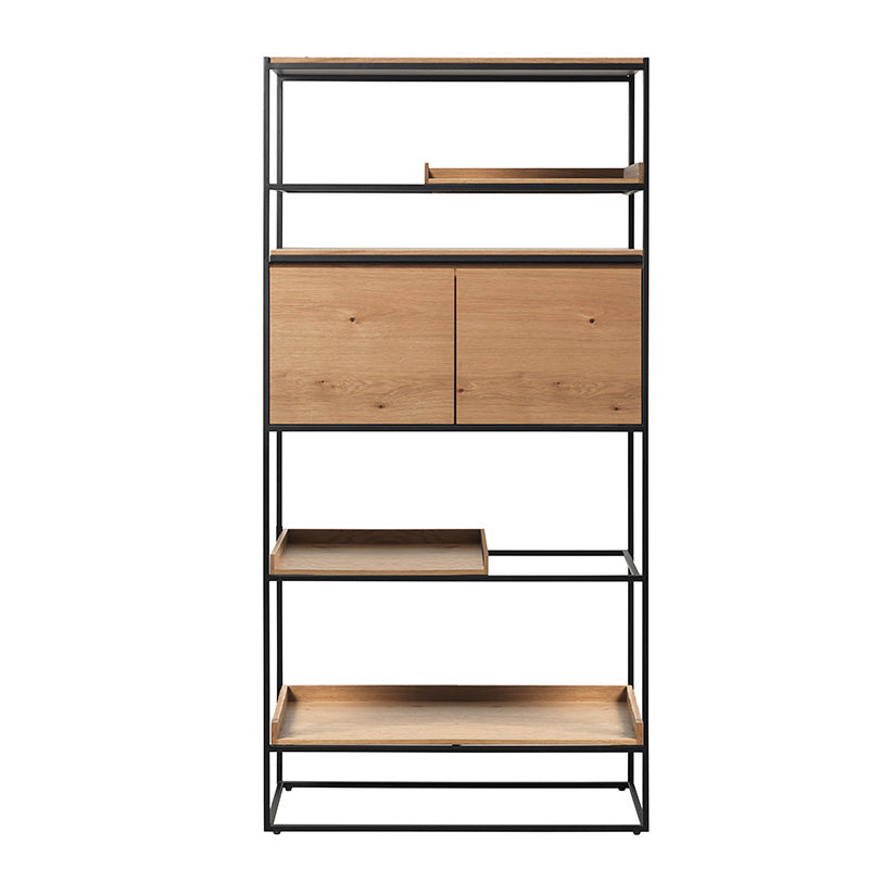RIVOLI 1.8M TV Stand with Storage - Natural Oak & Black Modern Entertainment Center for Living Room, Bedroom