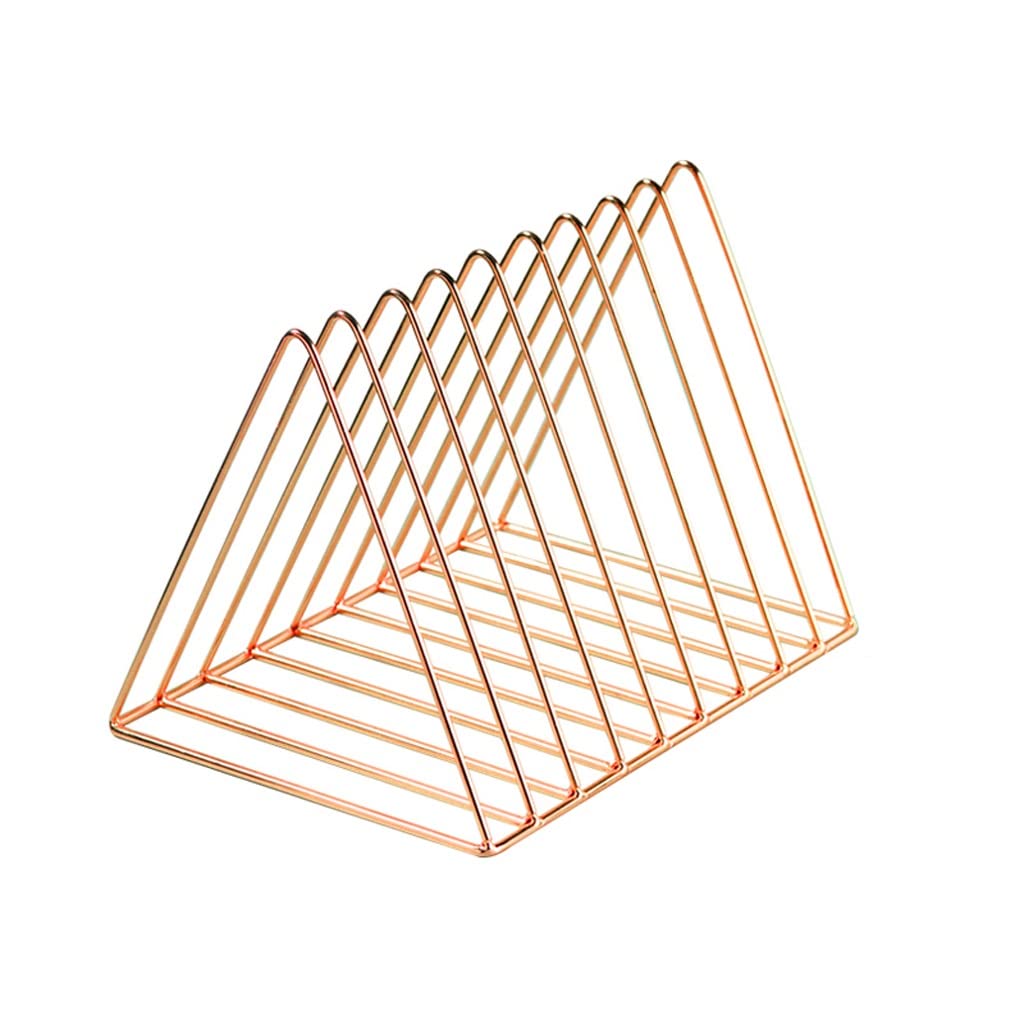 ZLASS Iron Triangle File Holder - Vertical Desktop Organizer for Office & Home | Magazine Rack, Book & Document Sorter | Perfect for Home Office, School & Photography Props | Space-Saving Storage Solution