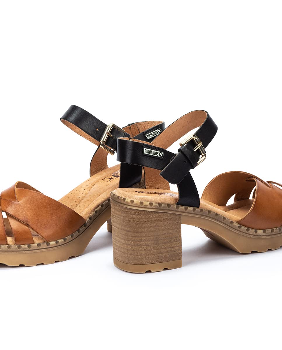 PIKOLINOS Women's Leather Heeled Sandals - Comfortable Canarias Style Dress Shoes for Weddings, Parties & Summer Outfits