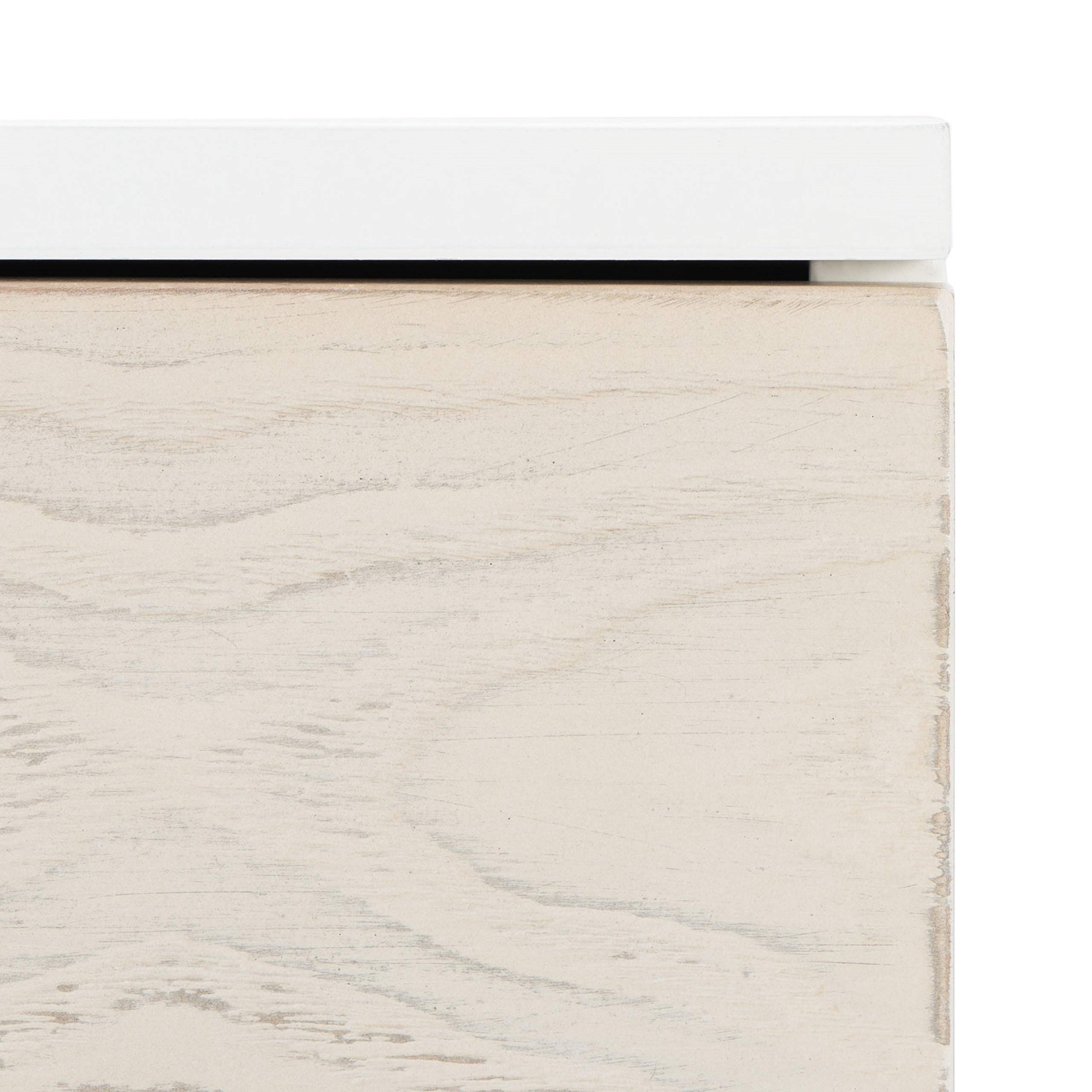 SAFAVIEH Genevieve 2-Drawer Nightstand - White Washed Wood Bedside Table with Storage for Bedroom, Living Room & Office - Modern Farmhouse Style Night Stand with Smooth Gliding Drawers