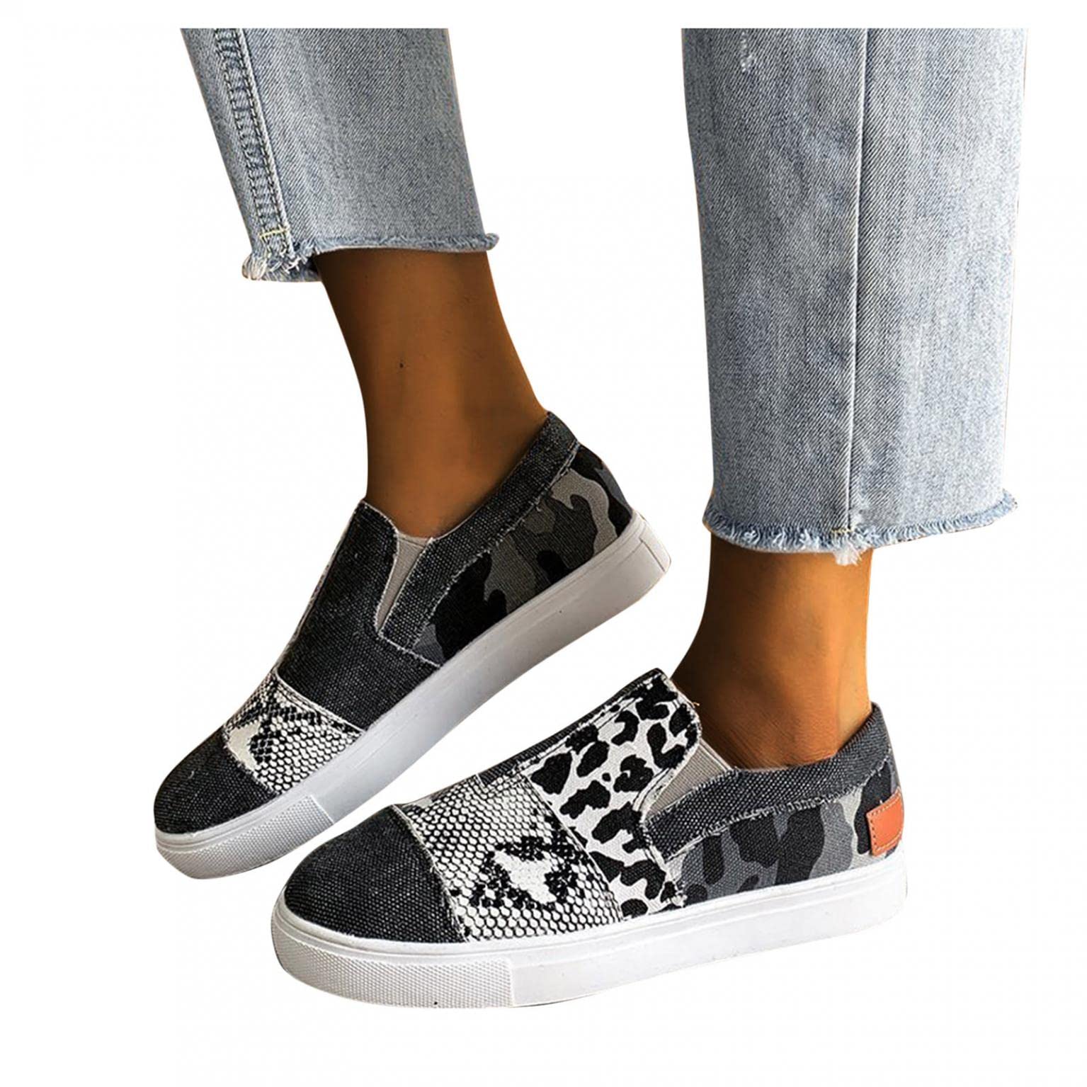 Masbird Women's Slip-On Sneakers - Comfortable Memory Foam Walking Shoes, Casual Loafers & Fashionable Canvas Shoes for Everyday Wear | Perfect for Work, Travel & Leisure Activities