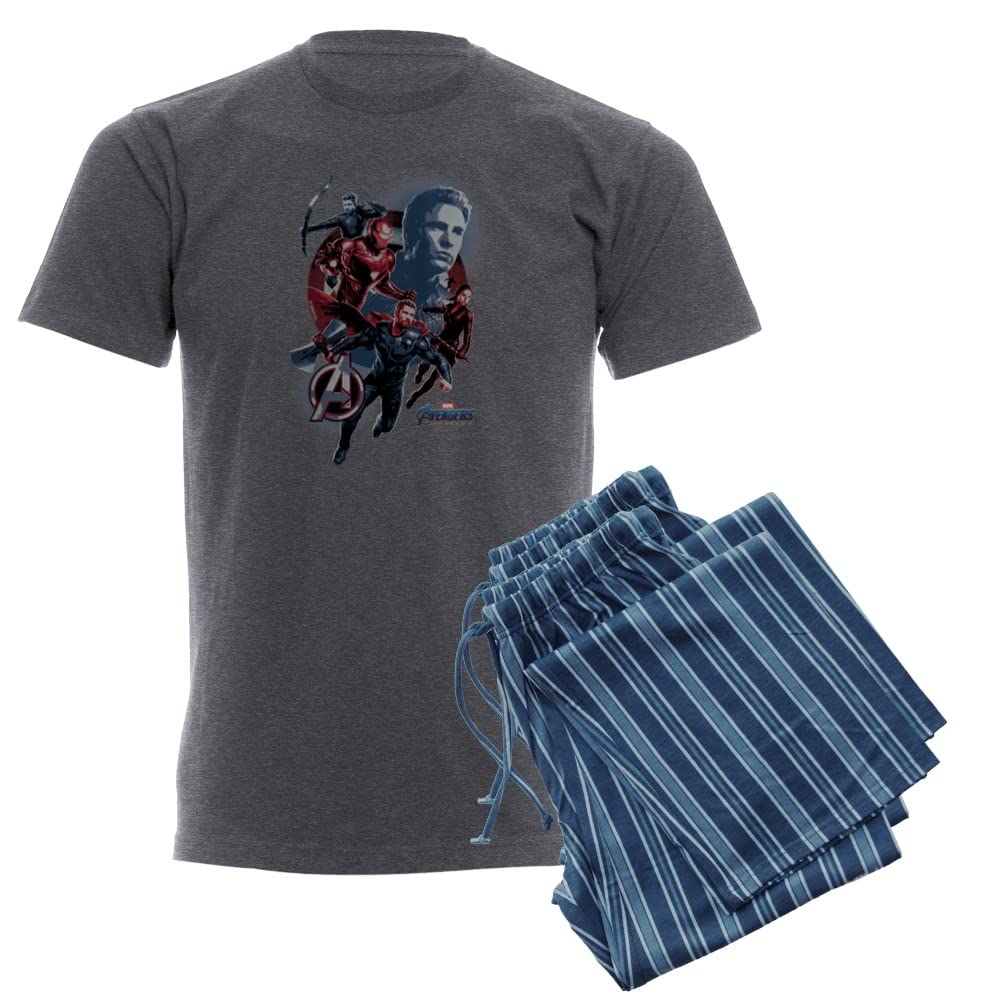 Avengers Endgame Men's Charcoal Pajama Set - Superhero Sleepwear for Marvel Fans | Perfect for Movie Nights & Lounge Wear
