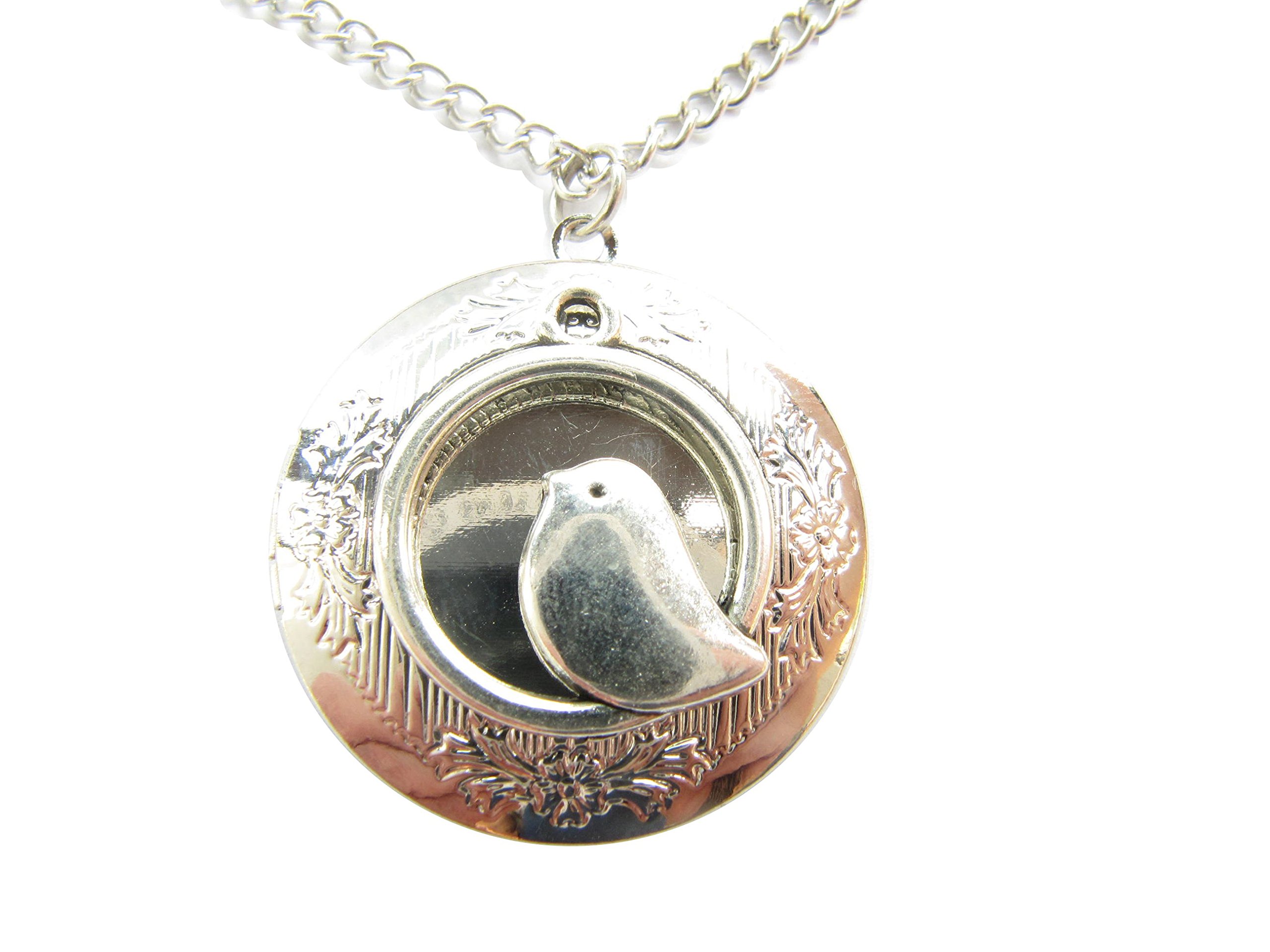 Silver Bird Locket Necklace - Woodland Jewelry Pendant for Bird Photography & Nature Lovers | Perfect Gift for Birdwatchers, Outdoor Enthusiasts & Nature-Inspired Fashion