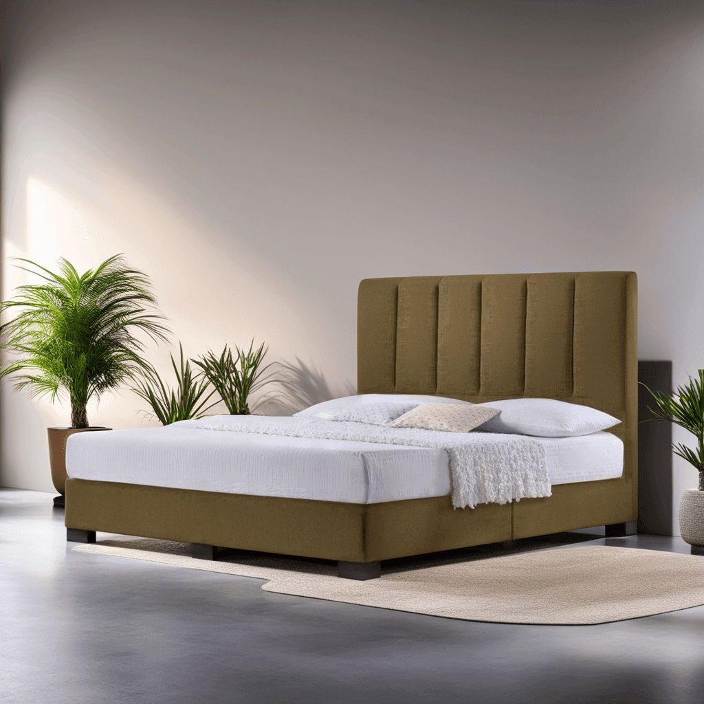 Hanks Brown Fabric Bed Frame - Water Repellent Queen Size Platform Bed with Wooden Slats | Perfect for Modern Bedrooms & Guest Rooms