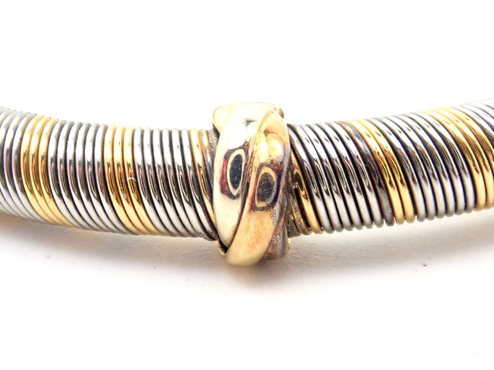 Authentic Vintage Cartier Trinity Bracelet - 18k Yellow Gold & Steel Bangle for Women | Luxury Jewelry Gift for Anniversary, Birthday & Special Occasions