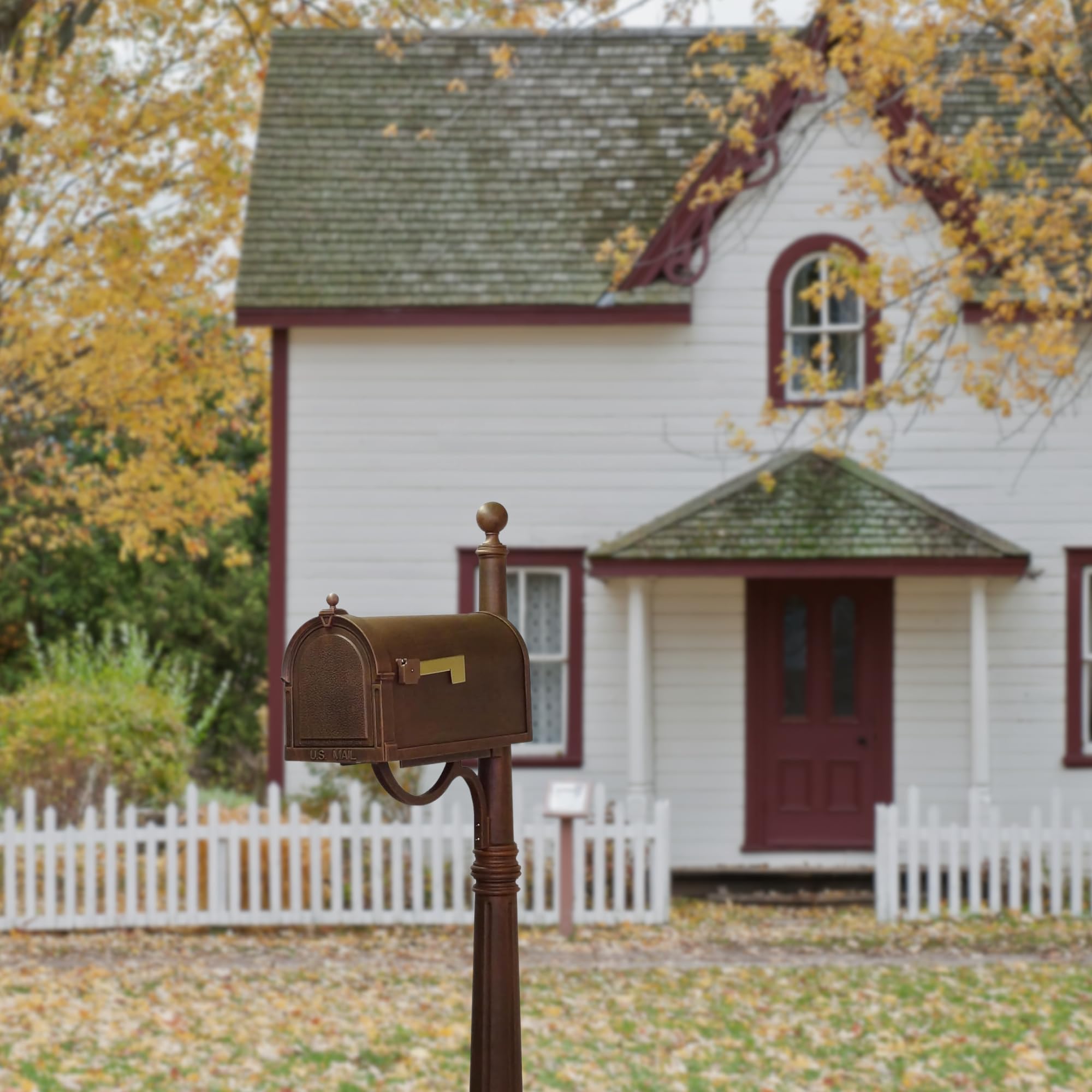 Special Lite Berkshire Curbside Mailbox with Aluminum Post - Copper Mailbox with Ashland Post - SCB-1015_SPK-600-CP | Durable Outdoor Mailbox for Residential & Commercial Use | Weather-Resistant Mailbox for Home, Office & Apartment Buildings