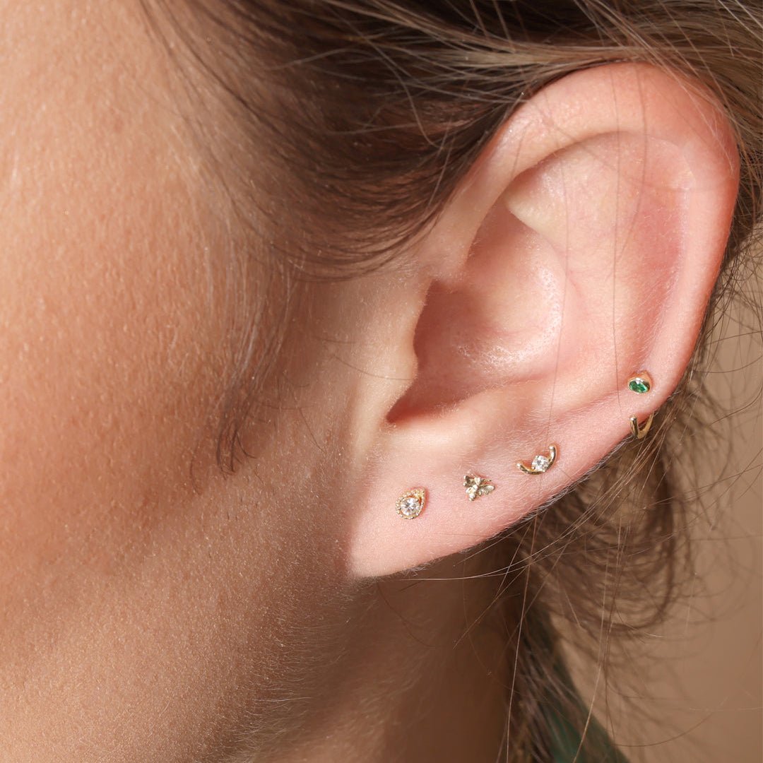 14K White Gold Pear Diamond Stud Earrings with Milgrain Detail - Perfect for Weddings, Anniversaries & Special Occasions
