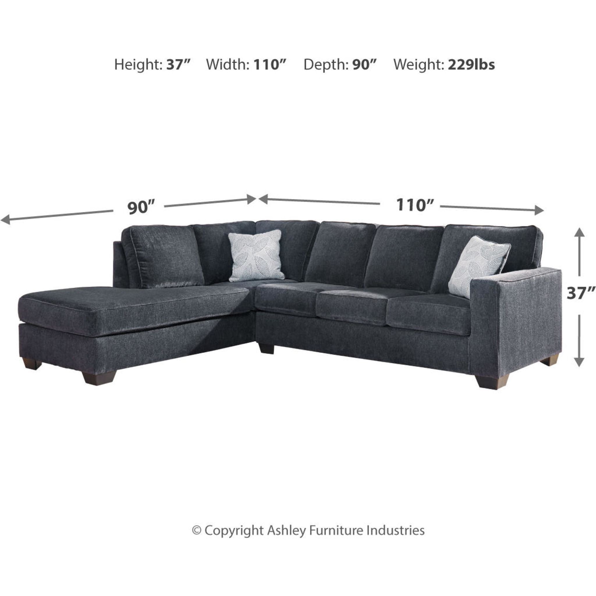 Altari 2-Piece Sectional Sofa with Chaise Lounge - Modern L-Shaped Living Room Furniture for Small Spaces & Apartments