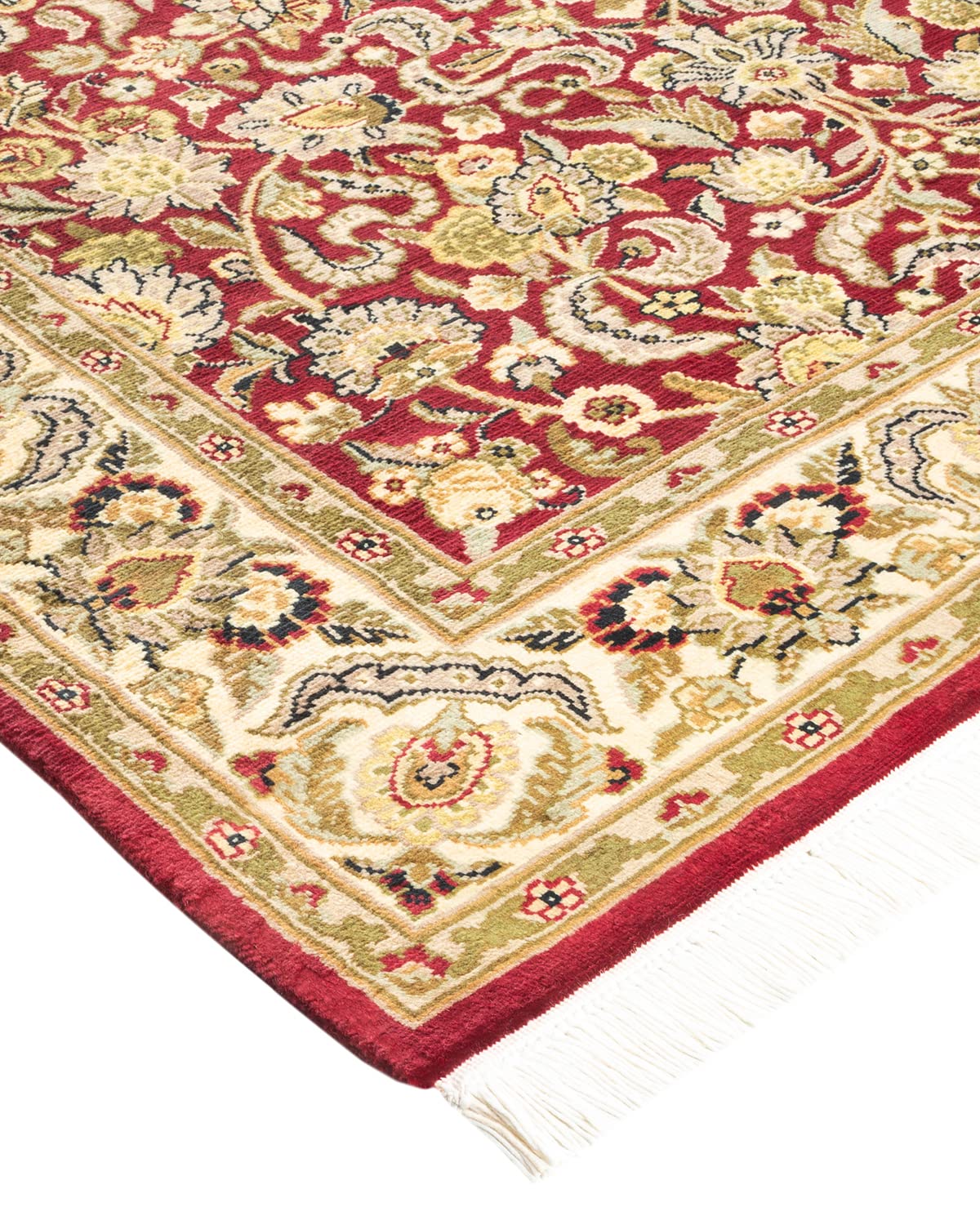 Handmade Wool Oriental Mogul Red 4x6 Area Rug - Traditional Hand-Knotted One-of-a-Kind Design for Living Room, Bedroom & Office Decor