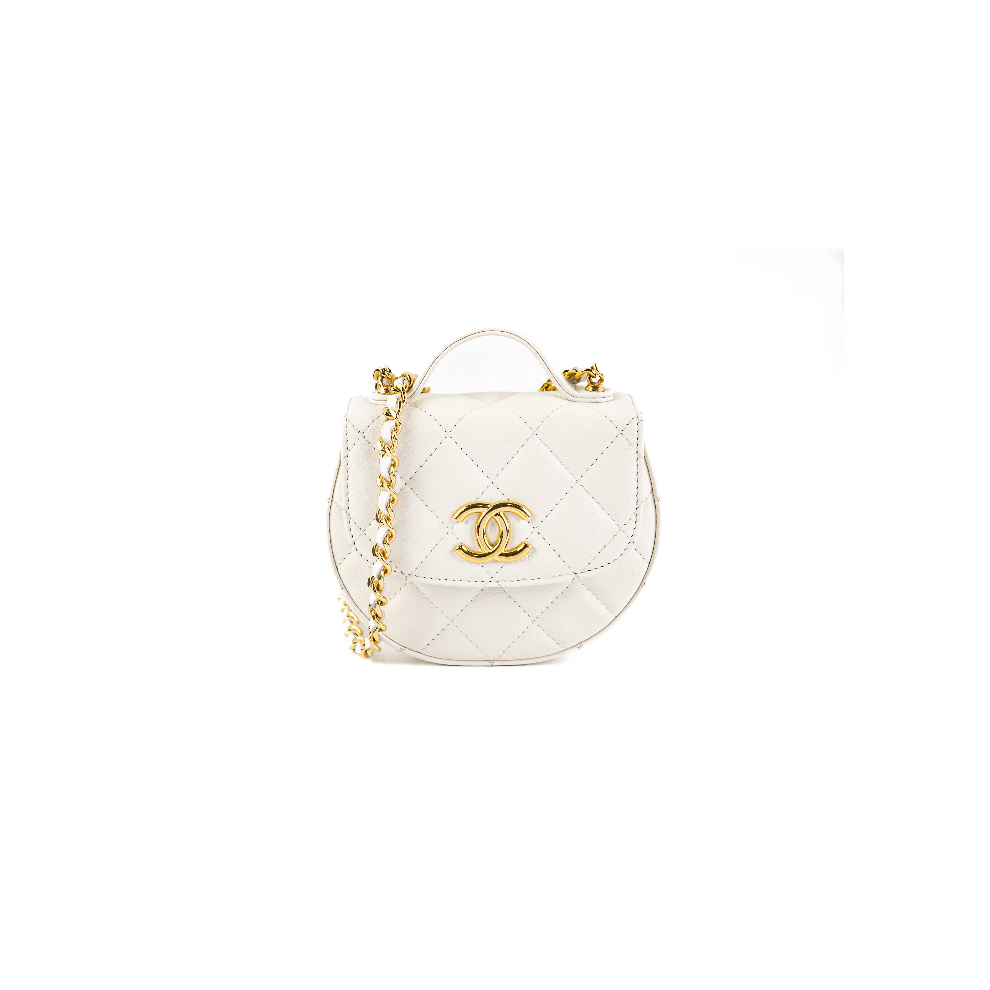 Chanel Mini Flap Bag with Chain - White Leather Crossbody Bag for Women | Perfect for Evening Parties, Date Nights & Special Occasions
