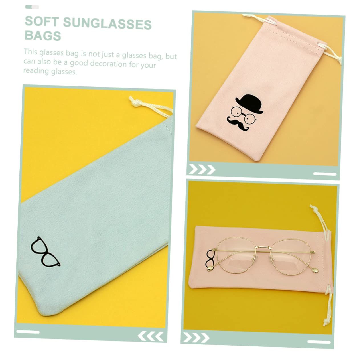 BCOATH 8-Pack Microfiber Travel Glasses Case - Reusable Sunglasses Storage Bag for Men & Women - Perfect for Travel, Outdoor Activities, and Daily Use