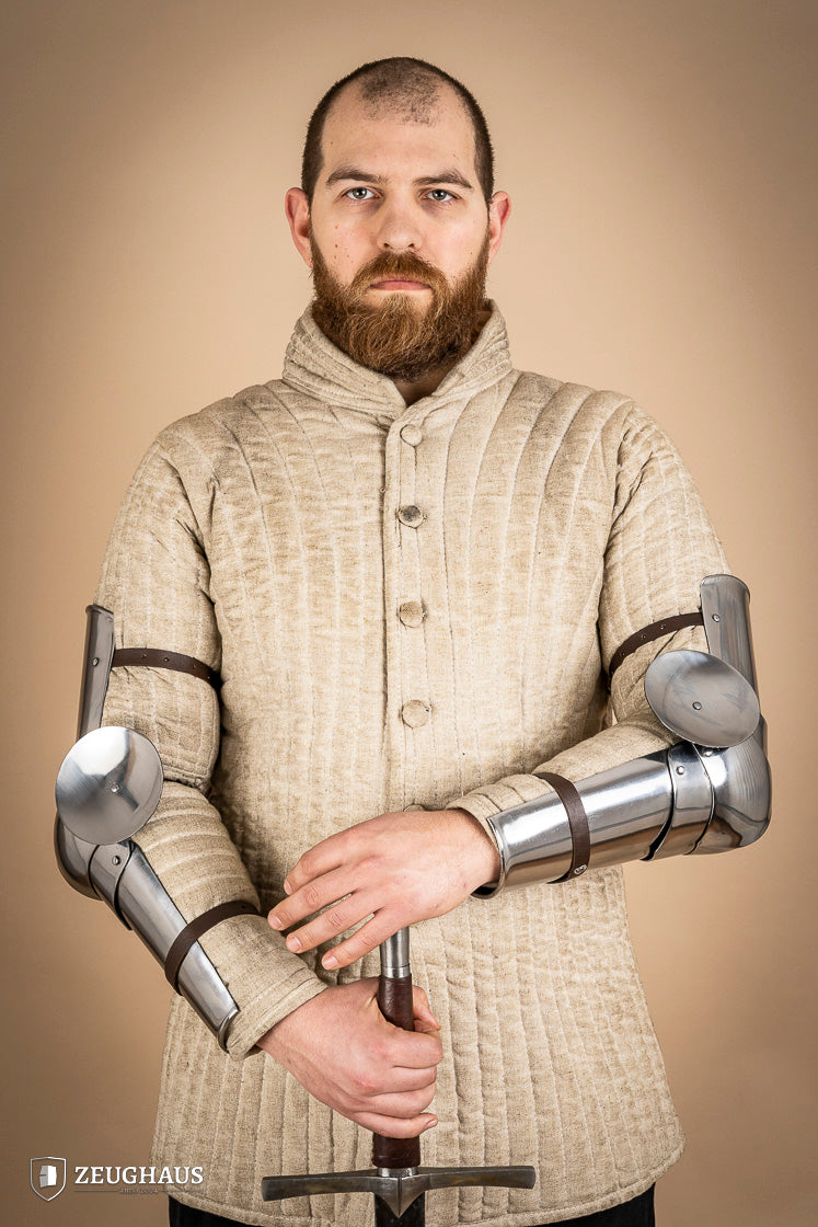 14th Century Medieval Arm Armor - 1.6mm Polished Steel Gauntlet for LARP, Cosplay & Historical Reenactment