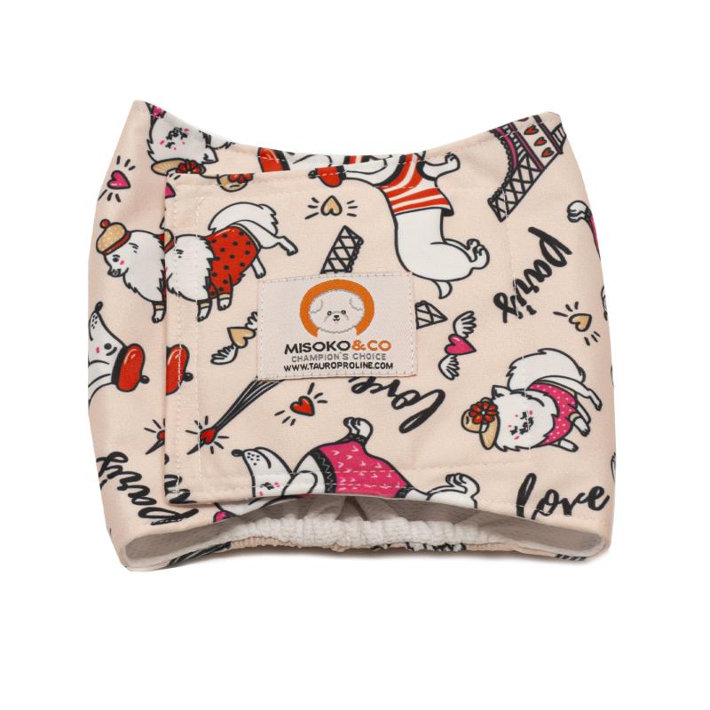 Misoko Washable & Reusable Dog Diapers for Male Dogs - Leak Proof, Adjustable & Comfortable Pet Belly Bands for Small Medium Large Dogs - Perfect for House Training, Incontinence & Travel Use