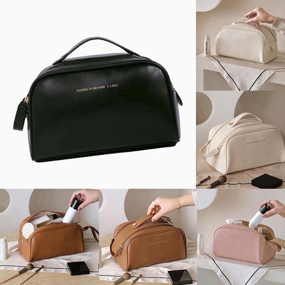 Whixant PU Leather Cosmetic Bag - Large Capacity Waterproof Makeup Organizer for Women - Travel Toiletry Case with Multiple Pockets - Perfect for Gym, Vacation & Daily Use (Multicolor)