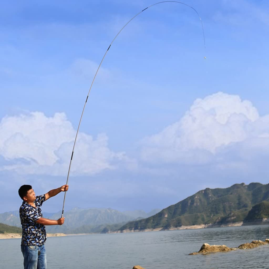 Telescopic Fishing Rod - Portable Carbon Fiber Fishing Pole with Anti-Slip Curved Handle - Lightweight & Durable for Stream, Lake, River Fishing - Perfect for Travel, Camping & Outdoor Adventures
