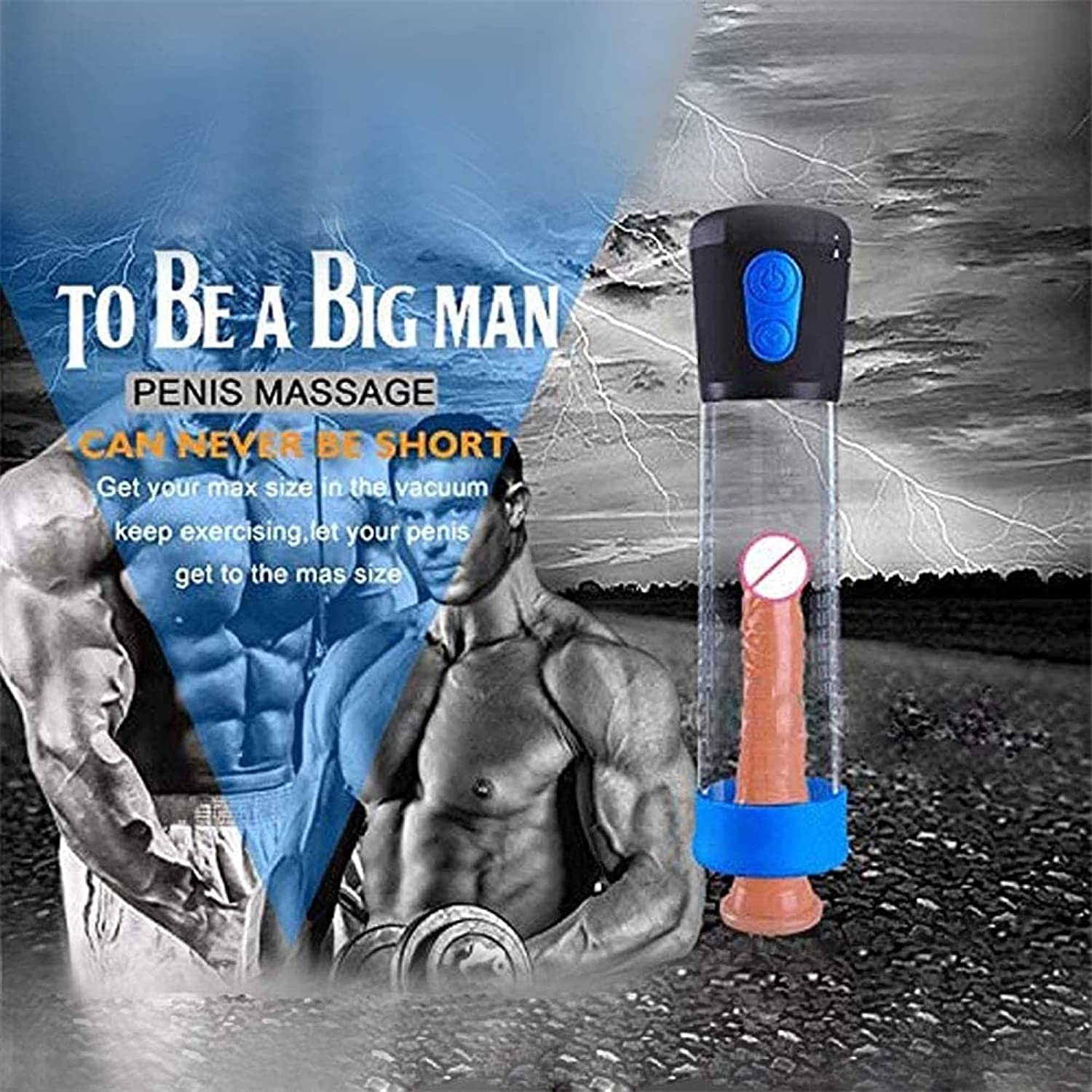 Premium Men's Vacuum Pump for Male Enhancement - Penis Enlargement Pump Therapy Kit with Comfortable Gripper - Easy to Use for Home Use, Gym, Travel & Intimate Moments