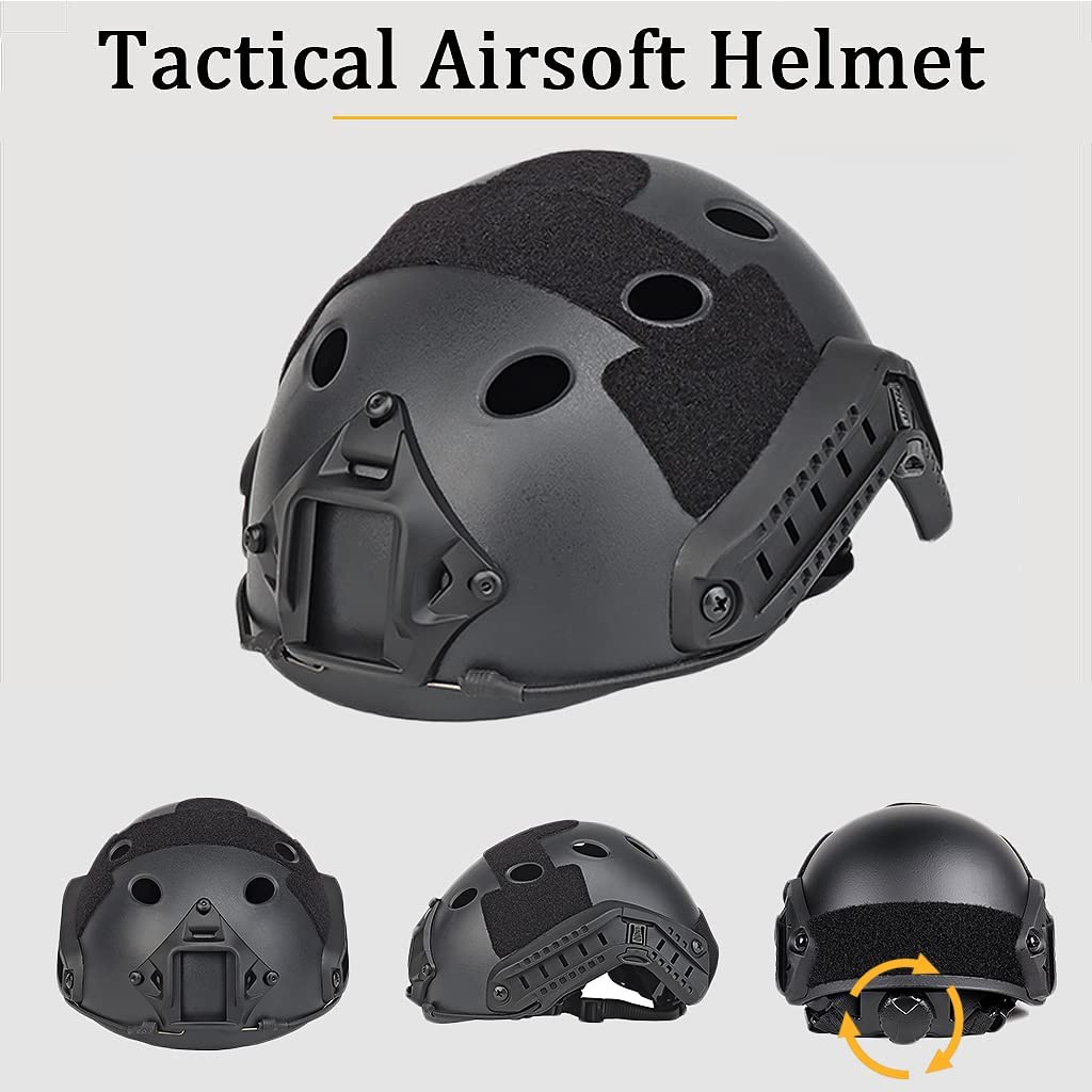 Tactical Airsoft Helmet Set with Full Face Paintball Mask & Goggles - Military Style Protective Gear for Outdoor Hunting, CS, CQB Games | Perfect for Airsoft Battles & Tactical Training