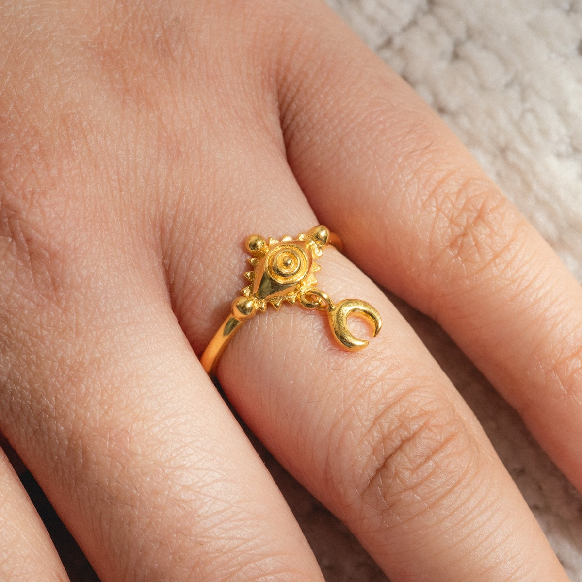 Hunt of Hounds x Local Eclectic Starseer Ring - Boho Celestial Jewelry for Women, Sterling Silver Zodiac Ring, Unique Dainty Stackable Rings for Everyday Wear & Special Occasions