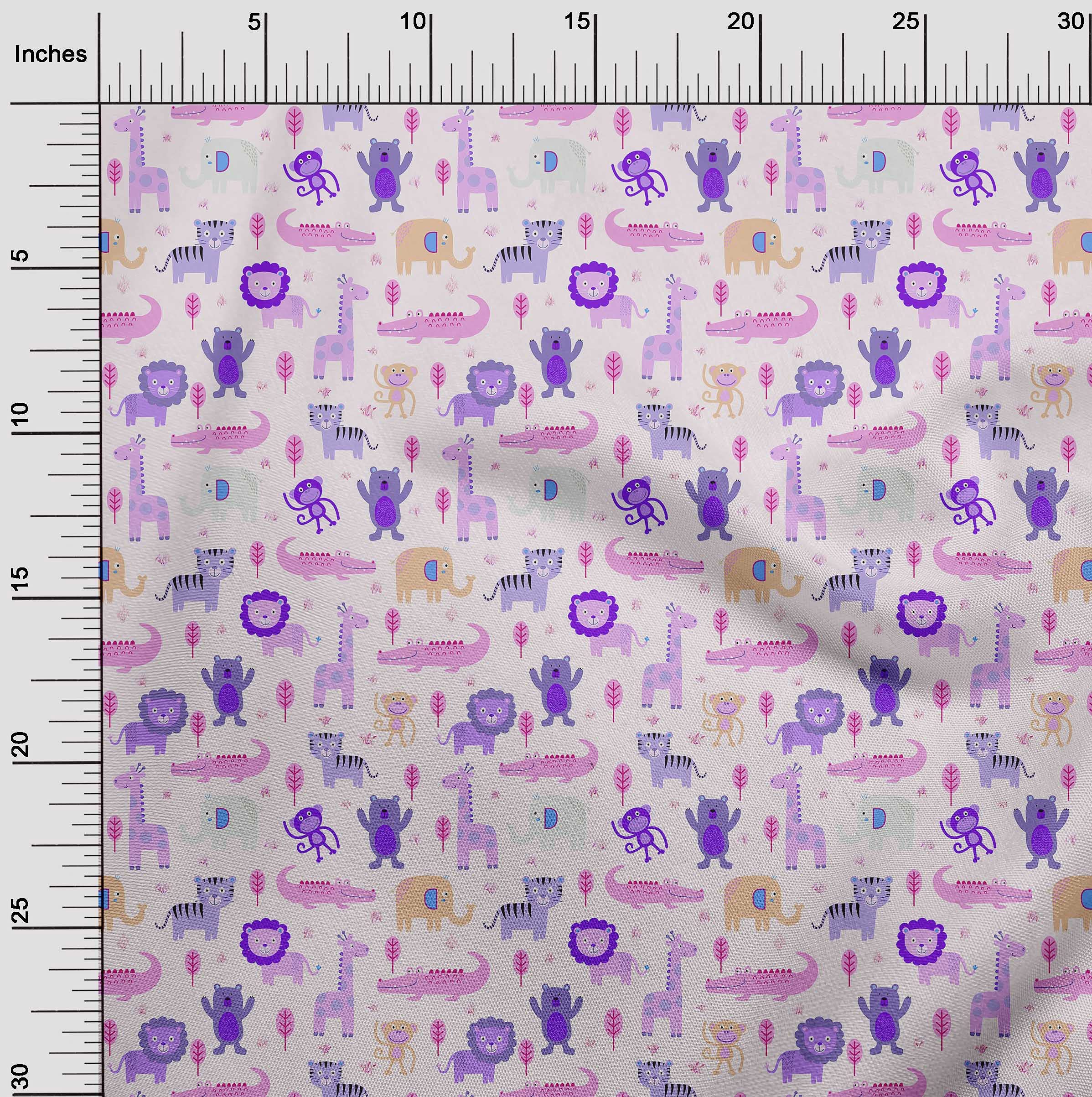 oneOone Polyester Spandex Fabric - Medium Purple Animal Print DIY Clothing & Quilting Material (56 Inch Wide) - Perfect for Crafting, Home Decor, and Fashion Projects