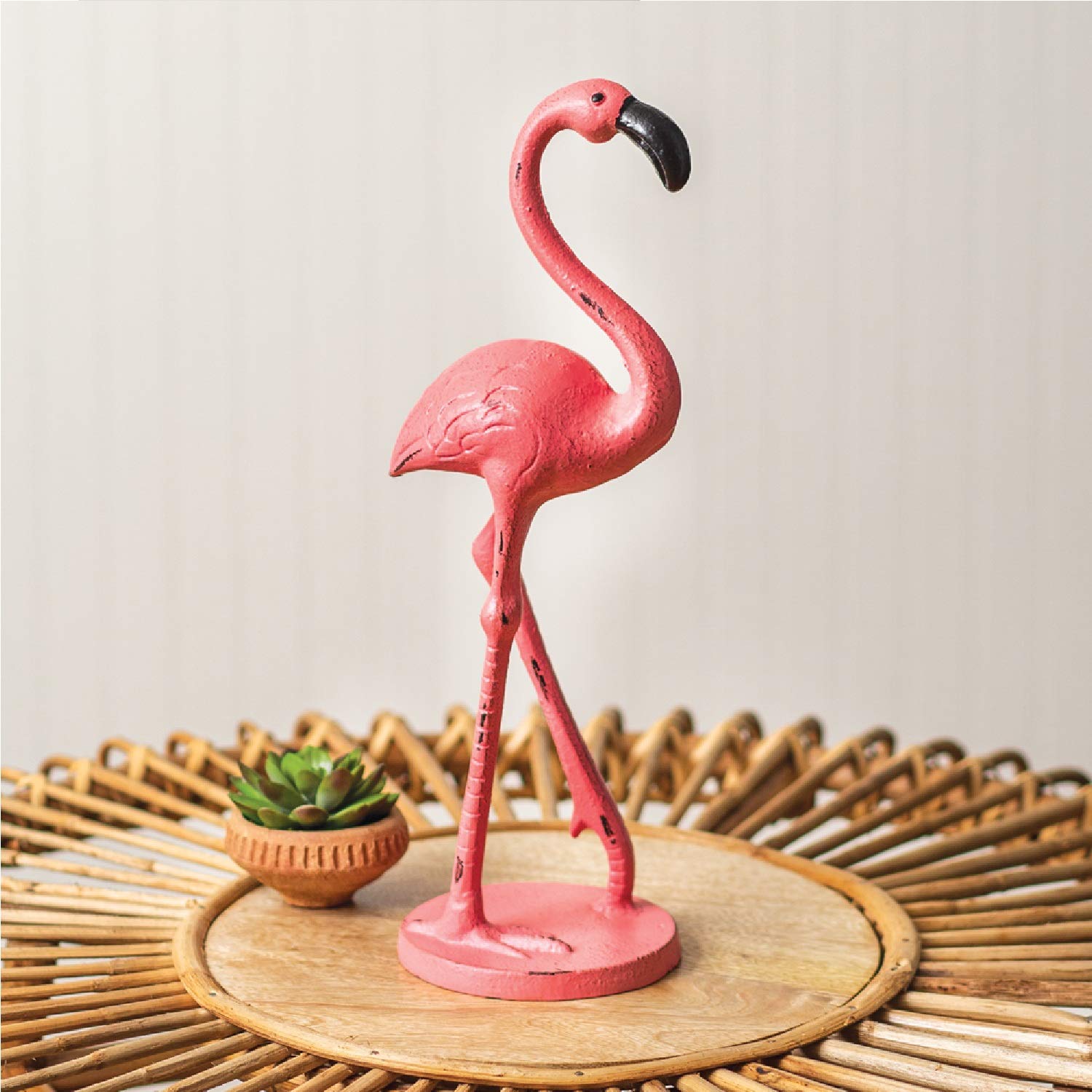 Vintage Cast Iron Flamingo Statue for Garden Decor - Outdoor Lawn Ornament, Patio & Yard Art, Home & Garden Decoration (CTW Home Collection) - Perfect for Backyard, Poolside & Tropical Themed Spaces