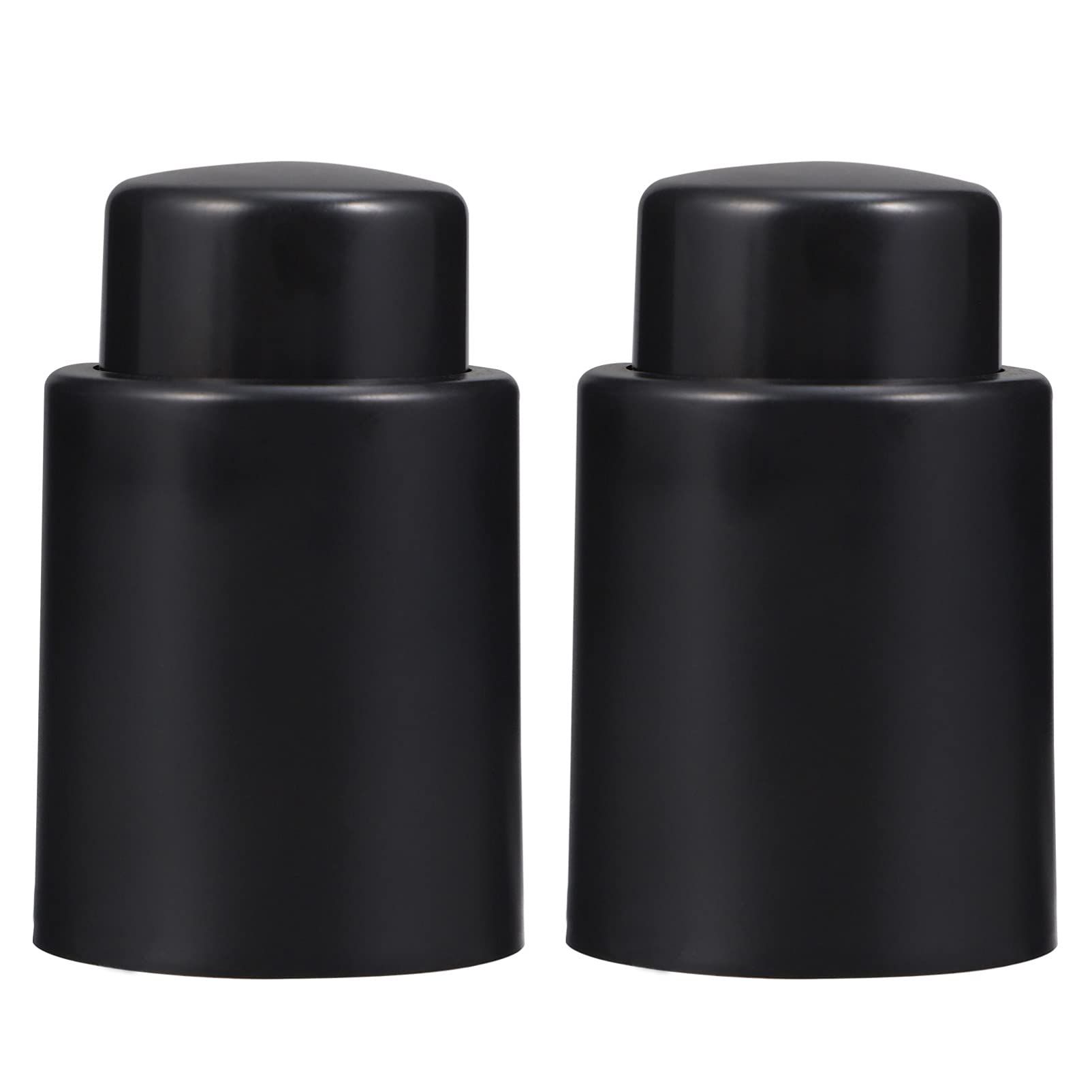 Hemoton Vacuum Sealer & Sous Vide Wine Saver Kit - 2 Pack Reusable Silicone Wine Bottle Stoppers for Red/White Wine Preservation - Keeps Beverages Fresh for Home, Restaurant & Party Use - Black Wine Cork Plug Sealers for Vacuum Storage