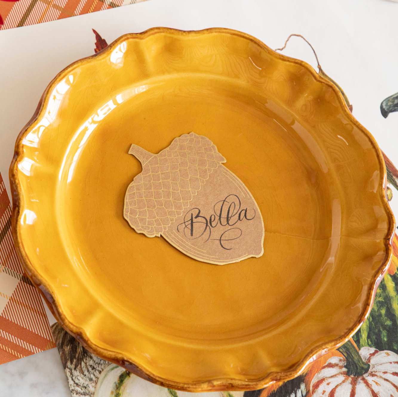 Personalized Acorn Place Card Holders for Weddings, Parties & Events - Elegant Table Setting Decor