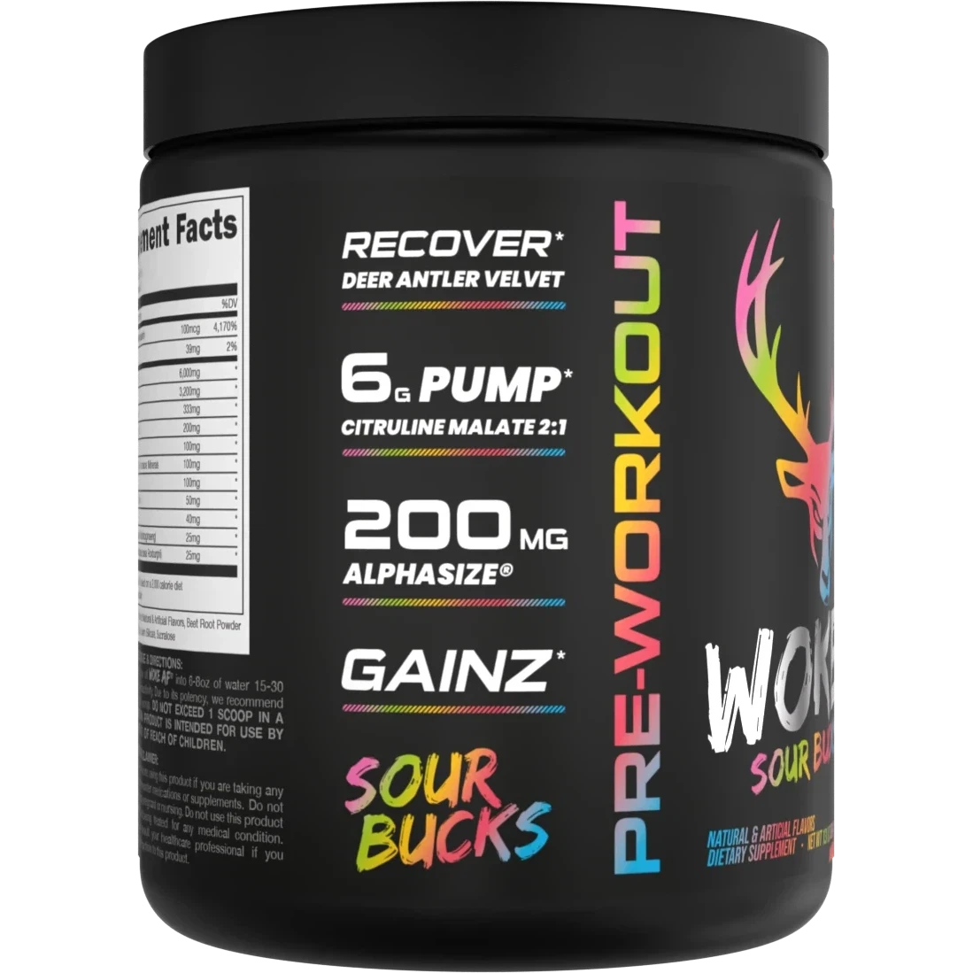 Bucked Up WOKE AF Pre-Workout Supplement - Energy & Focus Booster for Gym, Fitness & Bodybuilding | Ideal for Pre-Workout, Weight Training & Athletic Performance
