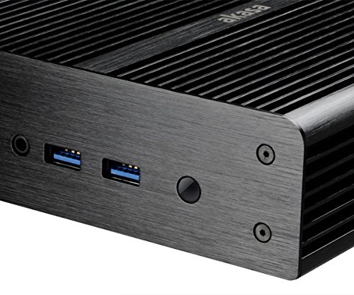 Akasa Newton H Black Aluminum uCFF Computer Case - Compact PC Case for Mini ITX, HTPC, Home Theater (150mm x 170mm, Black) - Perfect for Small Form Factor Builds & Media Center PCs
