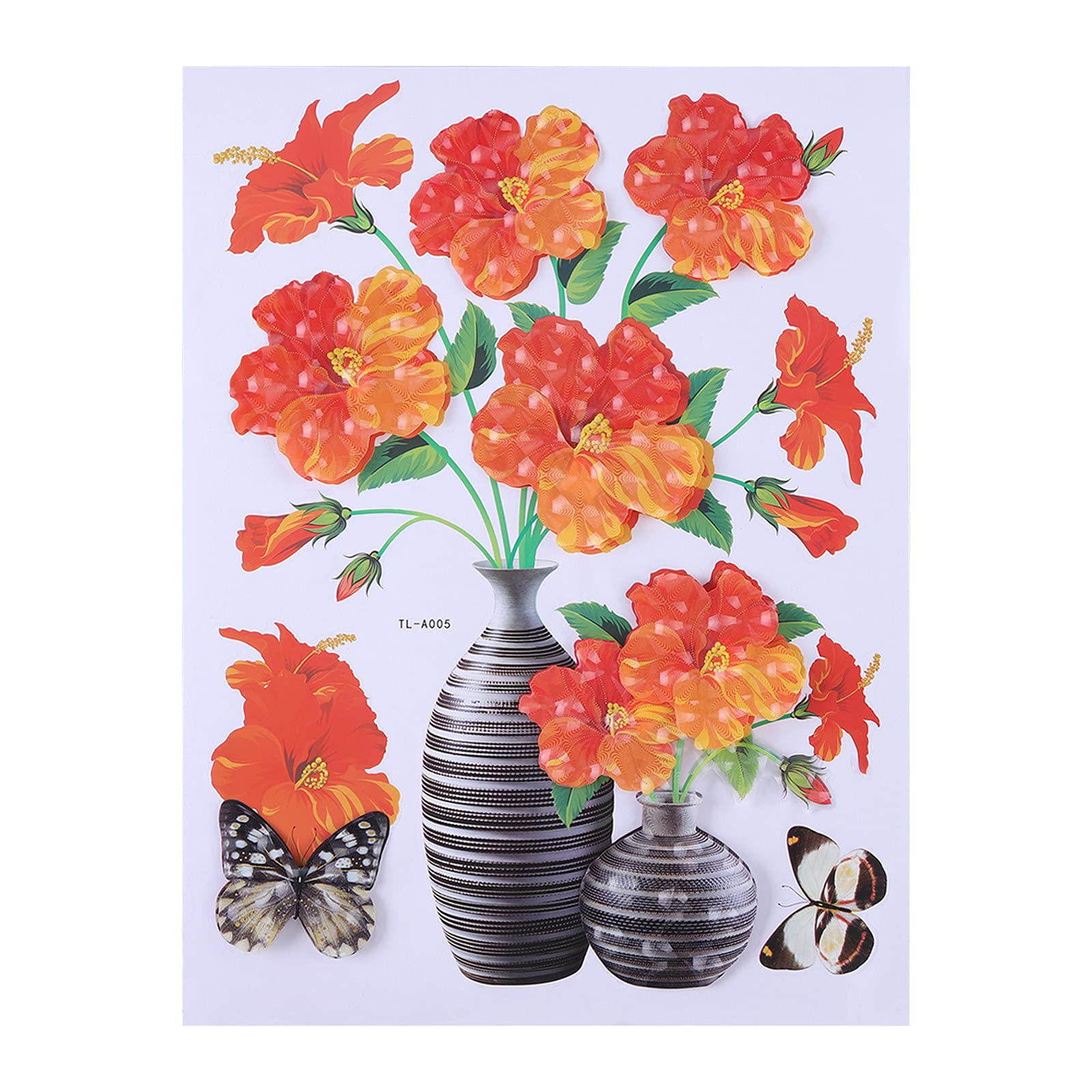 3D Wall Stickers - Stereo Flower Vase Wall Decal, Self-Adhesive DIY Home Decor for Walls, Refrigerator, Waterproof & Dirt-Resistant - Perfect for Living Room, Bedroom, Kitchen & Office Decoration