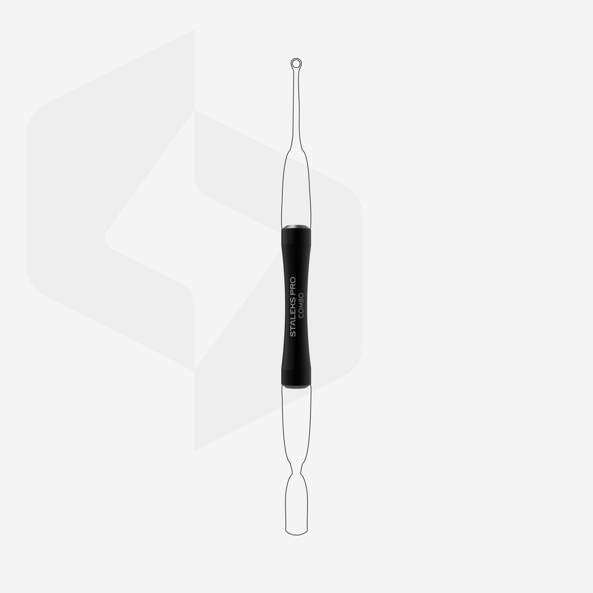 Staleks Black Combo UNIQ 10b Push Handle with Replaceable Working Parts - Perfect for Professional Nail Art & Salon Manicure Tools