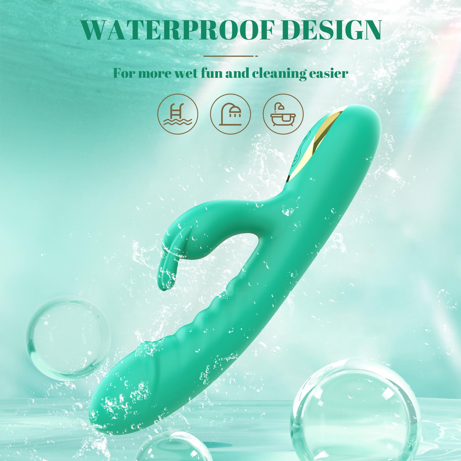 Premium Rabbit Vibrator with 10 Vibration Patterns & 3 Rotation Speeds - Dual Stimulation Clitoral & G-Spot Massager - Waterproof Silicone Adult Toy for Women (Robin Egg Blue) - Perfect for Solo Play, Couples & Sensual Exploration