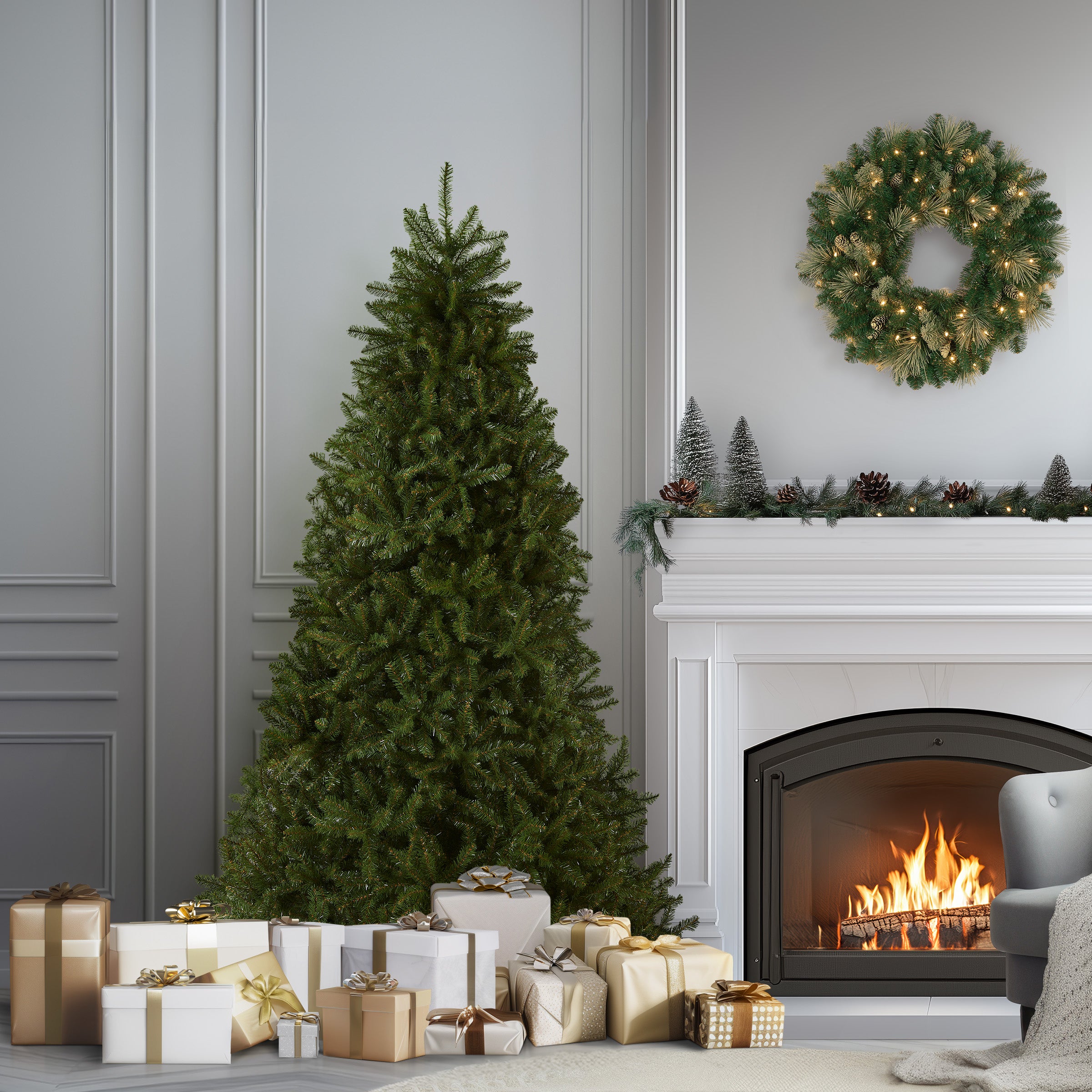 6 ft. Dunhill Fir Christmas Tree - Premium Artificial Holiday Tree for Home & Office Decor - Perfect for Living Room, Party, and Festive Celebrations