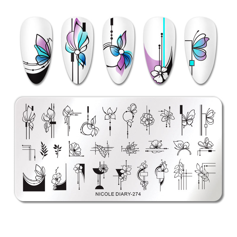 Nicole Diary Nail Stamping Plates Kit - Professional Nail Art Design Templates for DIY Manicure at Home, Salon & Party Use