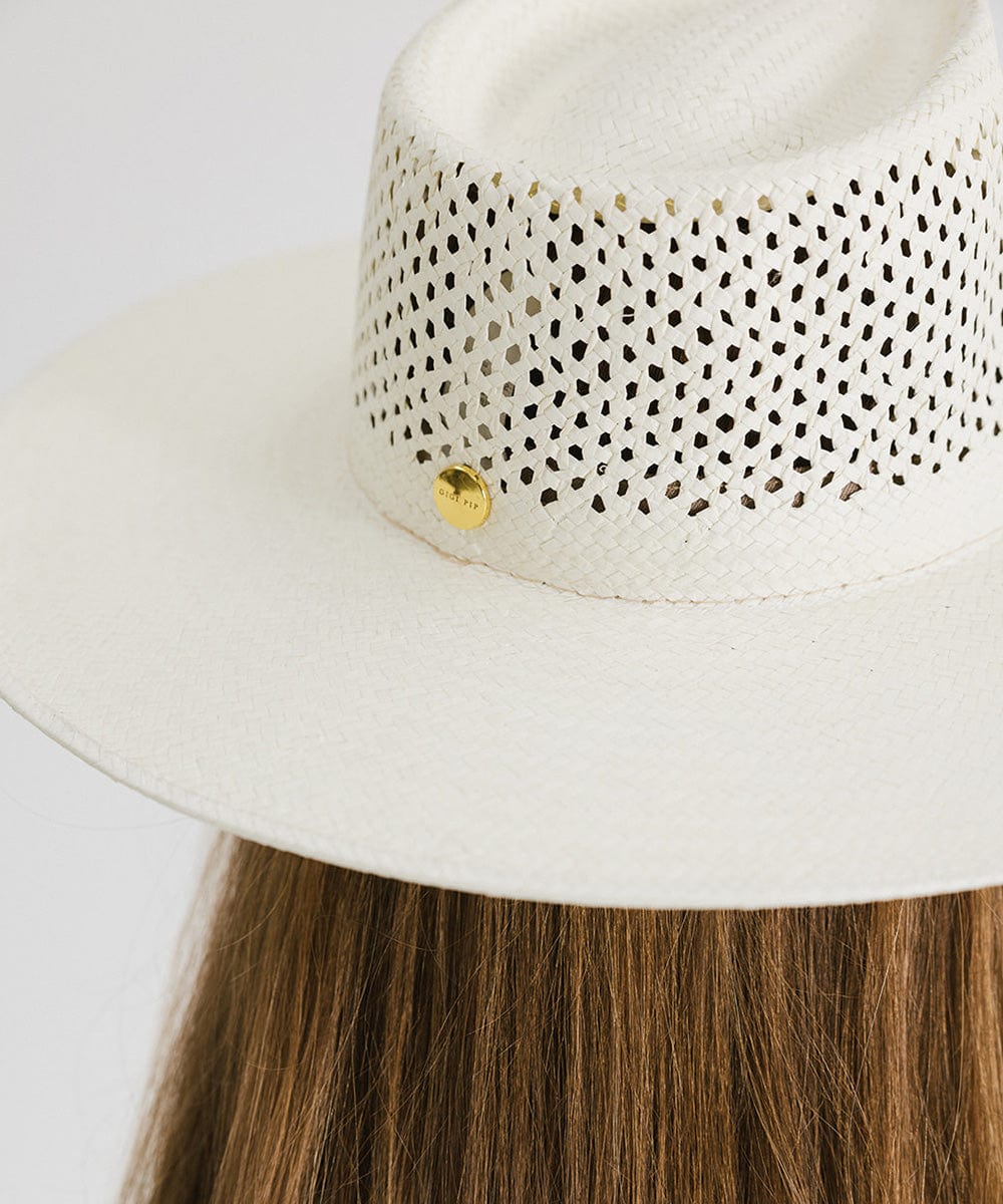 Nell Vented Fedora Straw Hat for Women - Breathable Summer Sun Hat with Wide Brim - Perfect for Beach, Garden, and Outdoor Activities