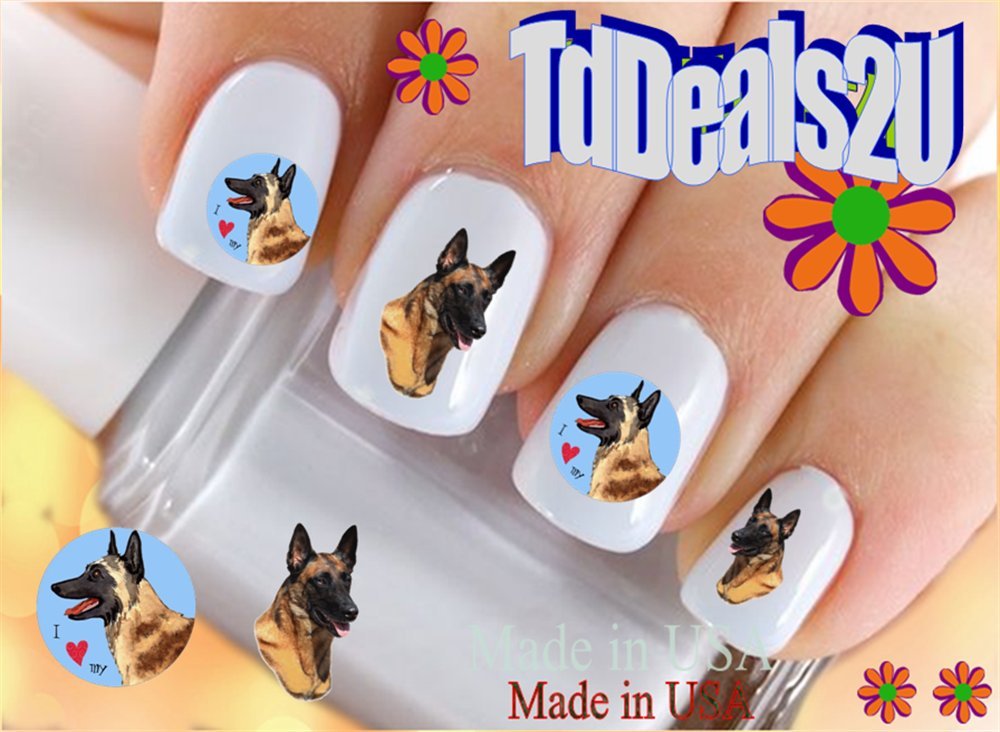 Belgian Malinois Dog Breed WaterSlide Nail Art Decals - Salon Quality Nail Transfers Stickers for DIY Manicure | Perfect for Pet Lovers, Nail Salon Professionals & Home Nail Art