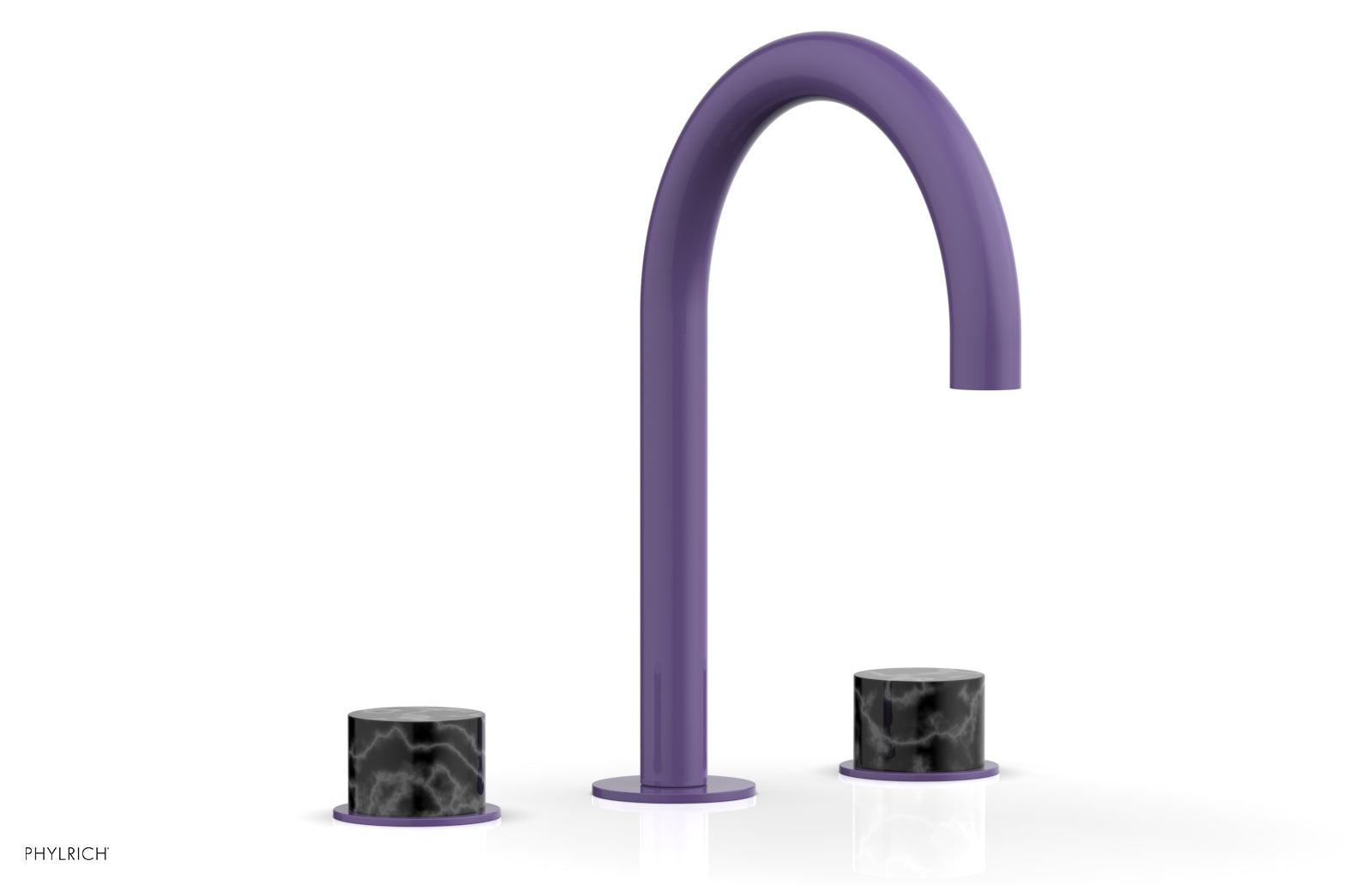 Premium BASIC II Widespread Bathroom Faucet with Black Marble Handles - 8 Inch Centerset, Matte Black Finish for Modern Vanities - Perfect for Guest Bathrooms & Powder Rooms