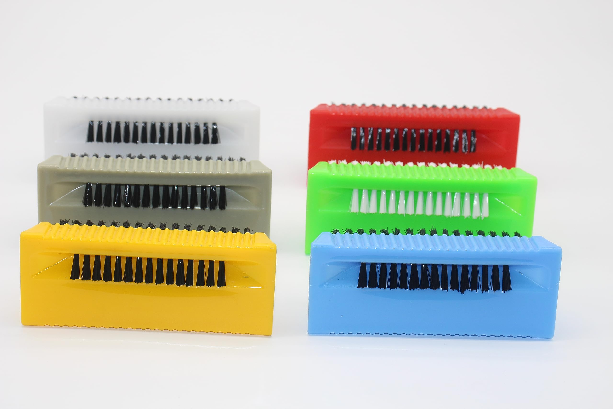 6 Pack Heavy Duty Hand Scrub Brushes - Durable Plastic Nail Cleaning Brushes for Men & Women, Soft Bristles for Gentle Fingernail Cleaning, Non-Disposable Hand Cleaning Tools (Perfect for Kitchen, Bathroom, Garage & Workshop Use)