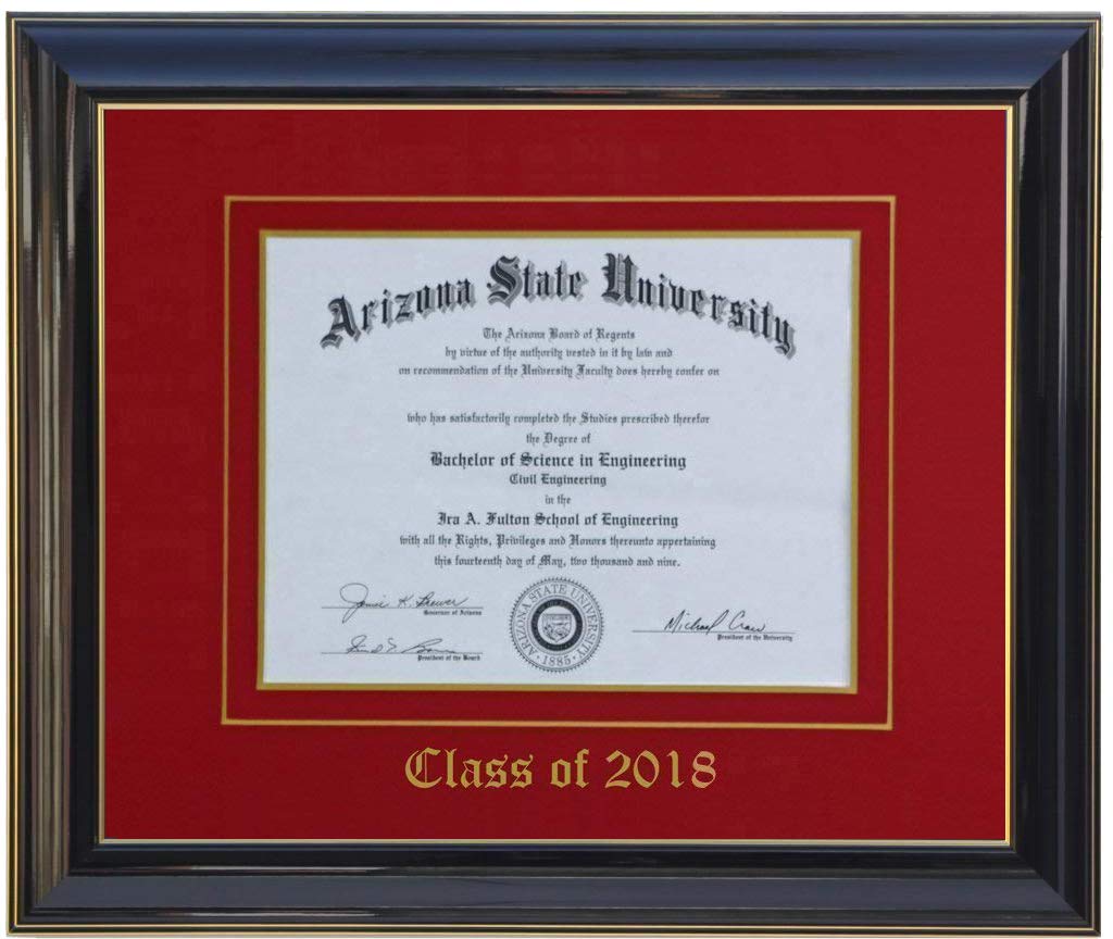 3Art Customizable 12x16 Walnut & Green Diploma Frame - Perfect for Graduation, Office Decor, and Home Display