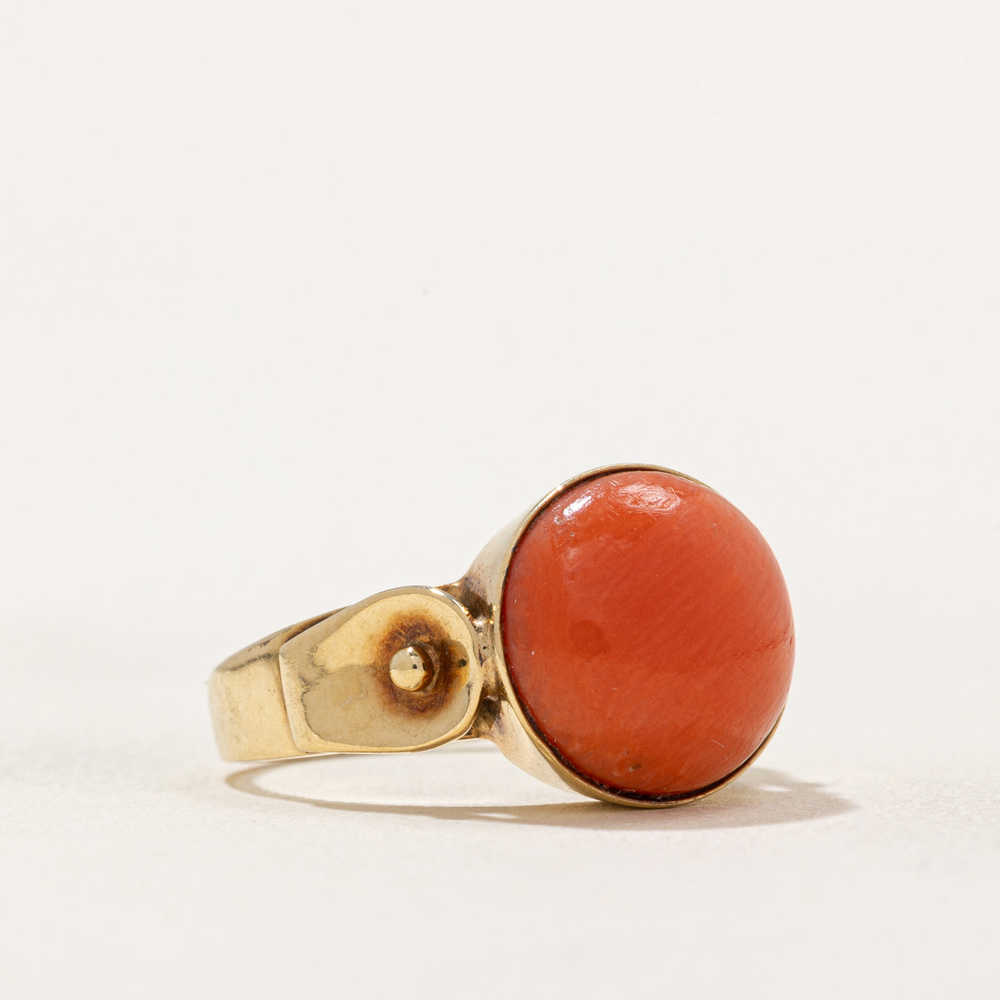 3.50ct Coral Dome Ring - Size 5.75 | Vintage Inspired Statement Jewelry for Women | Perfect for Weddings, Anniversaries & Special Occasions