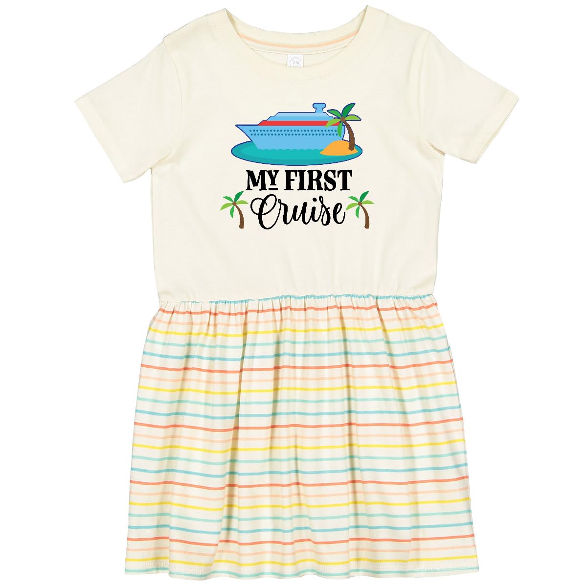 Inktastic My 1st Cruise Vacation Trip Toddler Dress - Cute Baby Girl Outfit for Family Vacations, Beach Trips & Cruise Ship Adventures