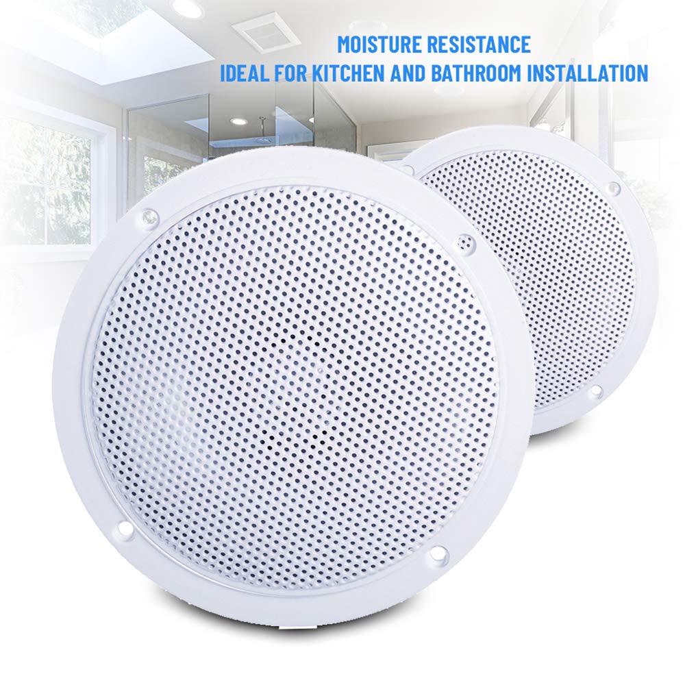 E-Audio B300A Wireless Bluetooth Ceiling Speakers for Kitchen, Bathroom & Home - 4 Pack - Perfect for Multi-Room Audio & Entertainment Systems