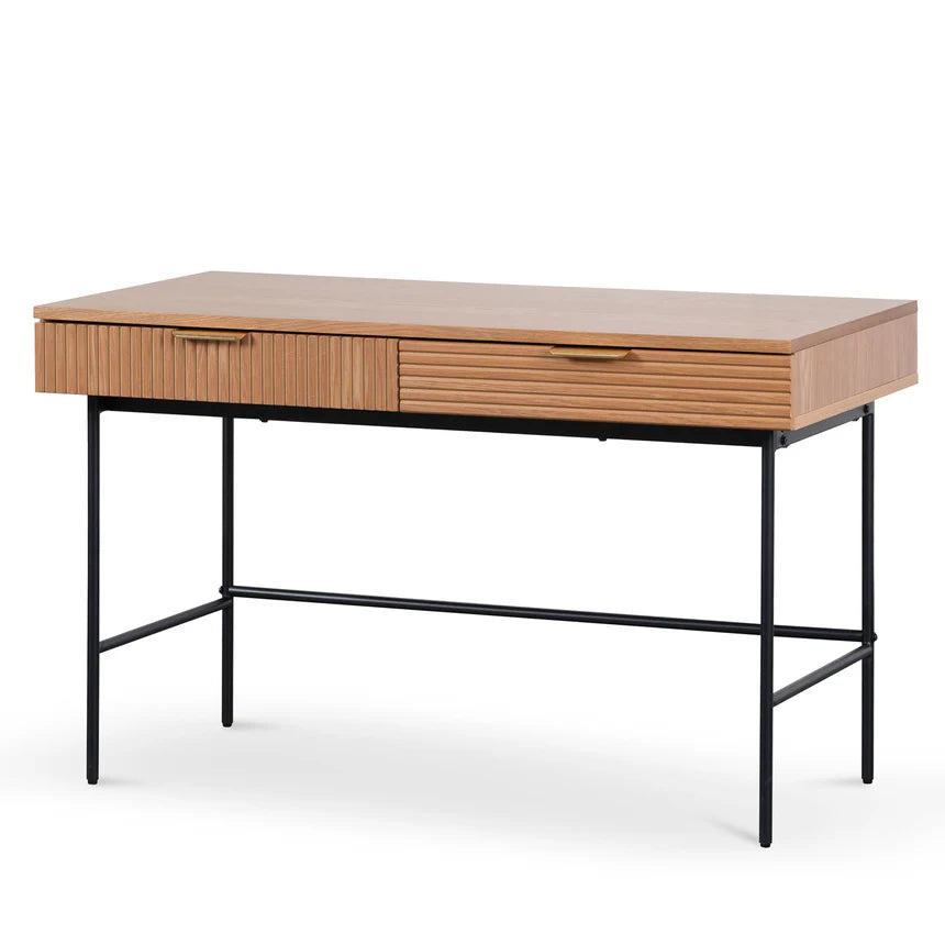 Stylish Dark Oak Home Office Desk - Modern Ergonomic Writing Desk for Small Spaces - Perfect for Remote Work, Study & Productivity