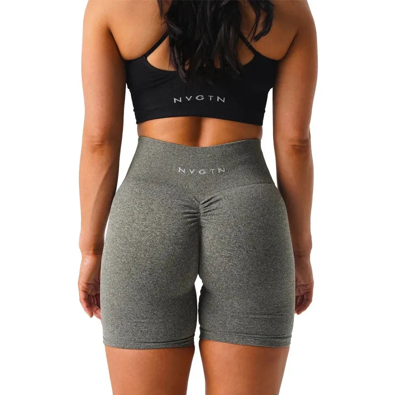 NVGTN Scrunch Seamless Yoga Shorts for Women - High Waisted Spandex Workout Shorts with Butt Lifting Design, Breathable & Elastic Gym Running Athletic Shorts - Perfect for Yoga, Pilates, Running & Lounge Wear