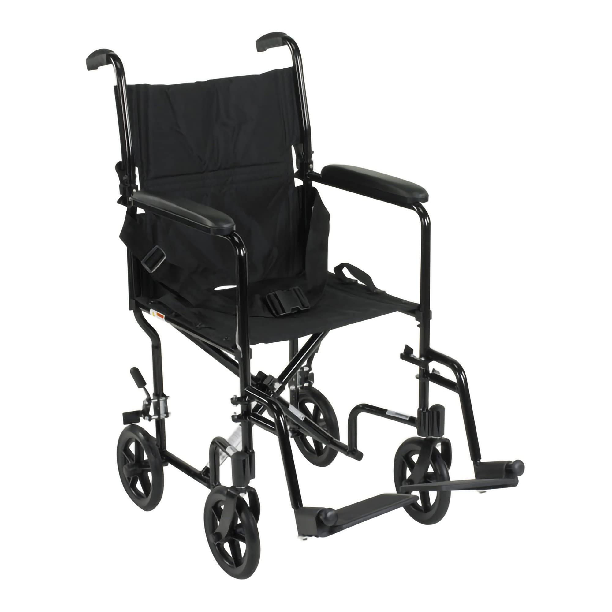 McKesson Lightweight Foldable Transport Chair for Adults - 300 lbs Weight Capacity, Black - Ideal for Travel, Doctor Visits & Outdoor Mobility