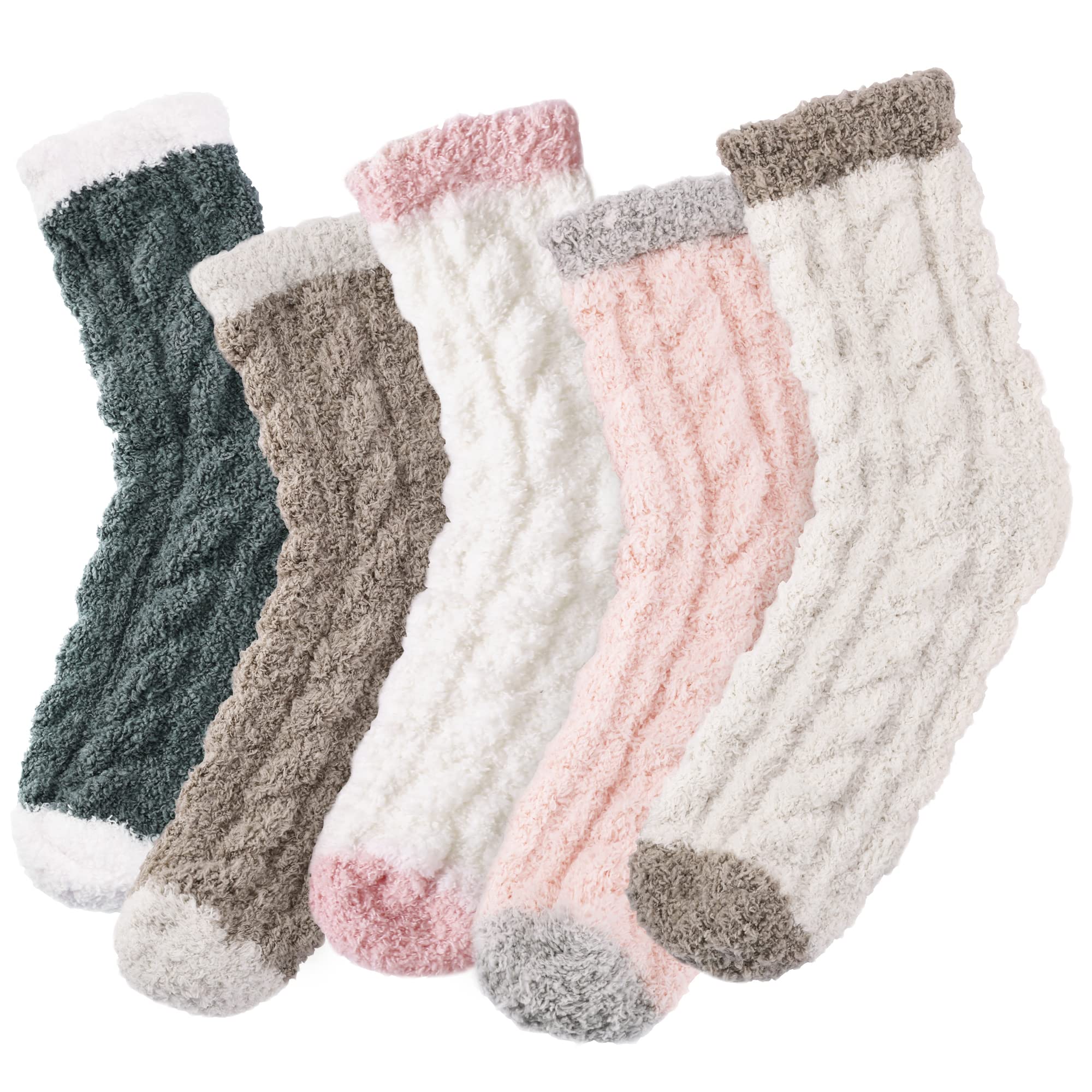 Soft Fuzzy Socks for Women - Warm Cozy Fluffy Winter Socks 5 Pairs Pack - Perfect for Home, Office & Cold Weather Comfort